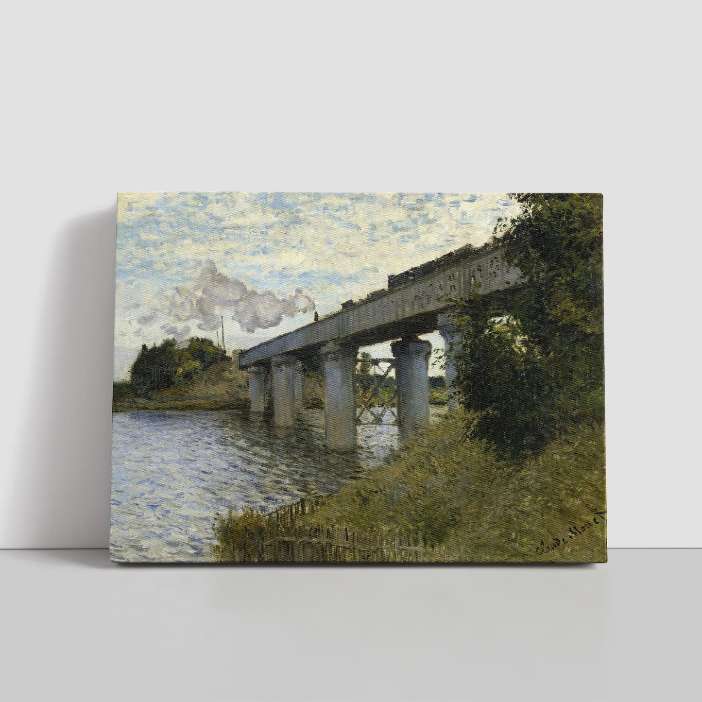 The Railroad bridge in Argenteuil (1873–1874) – Claude Monet - Printed Masterpieces