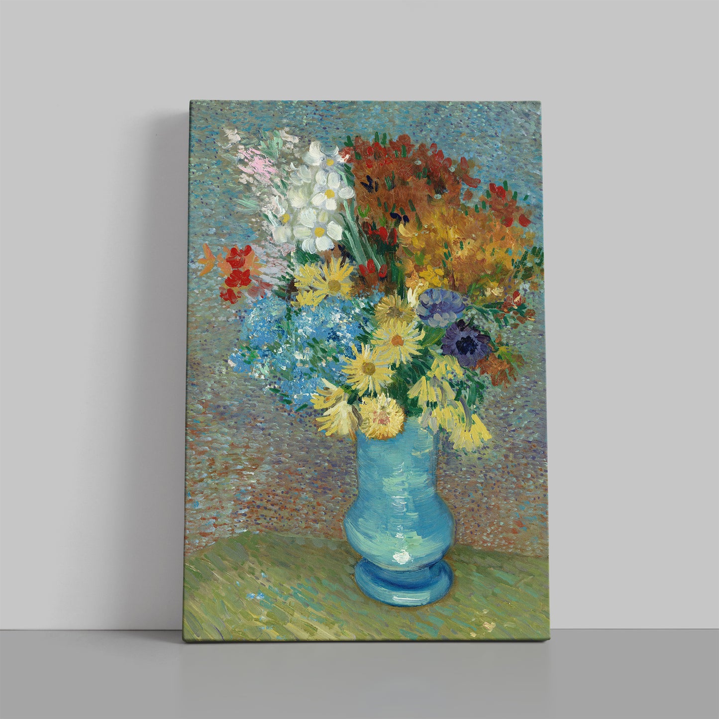 Flowers in a blue vase (1887) – Vincent van Gogh