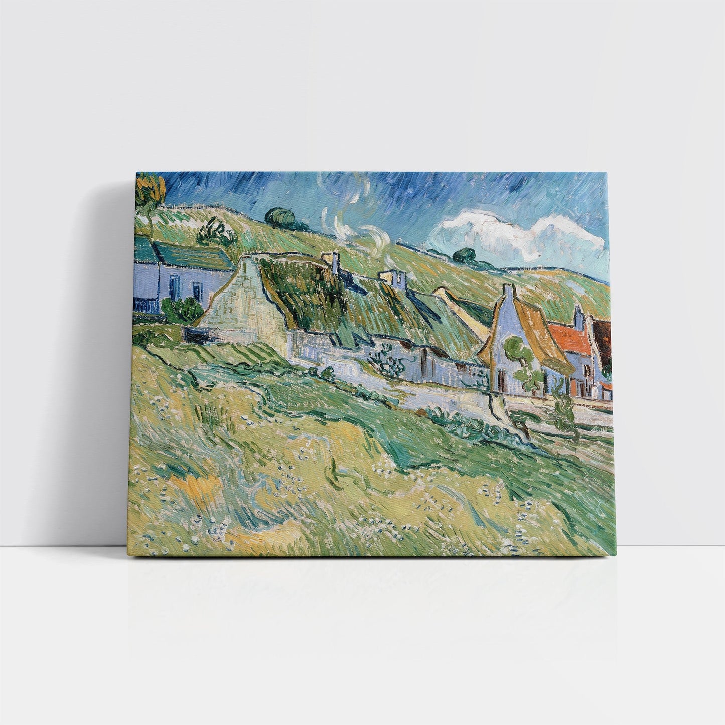 Thatched Cottages at Cordeville (1890) – Vincent van Gogh - Printed Masterpieces