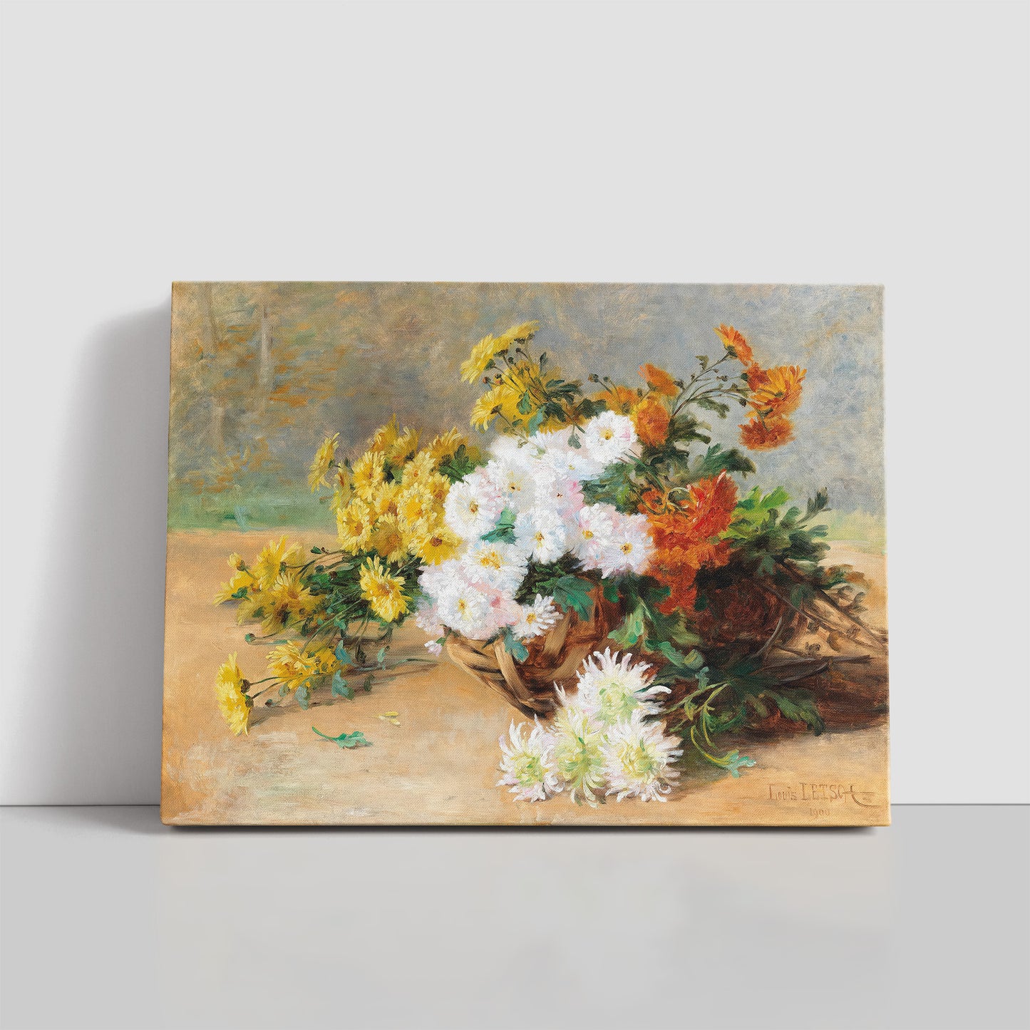 Bouquet of flowers in a basket (1900) – Louis Letsch - Printed Masterpieces