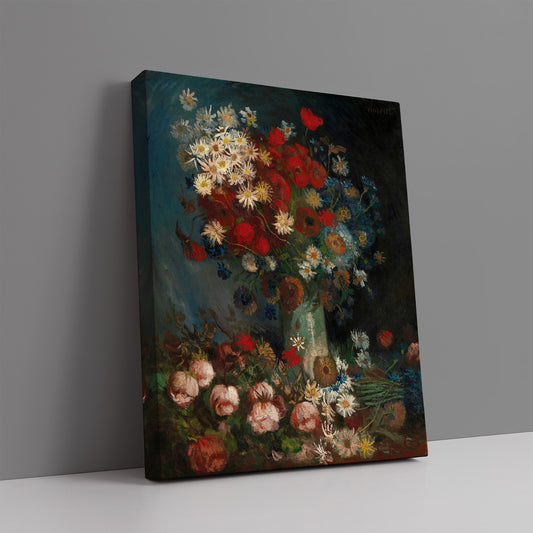 Still life with meadow flowers and roses (1886–1887) – Vincent van Gogh