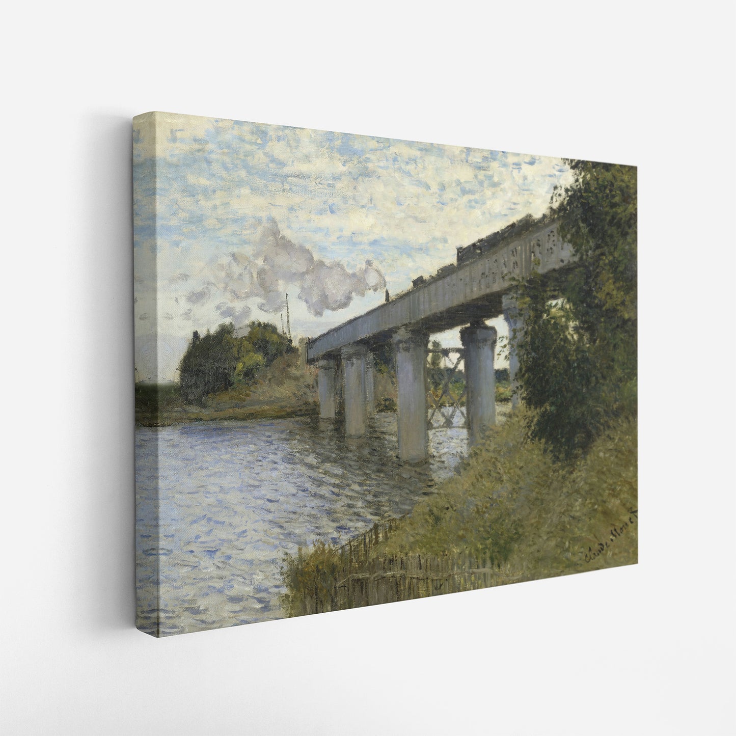 The Railroad bridge in Argenteuil (1873–1874) – Claude Monet - Printed Masterpieces