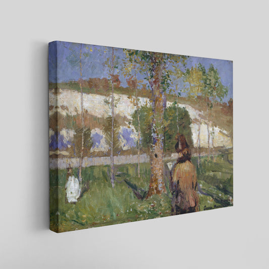 Madame Sisley on the banks of the Loing at Moret (1887) – John Peter Russell