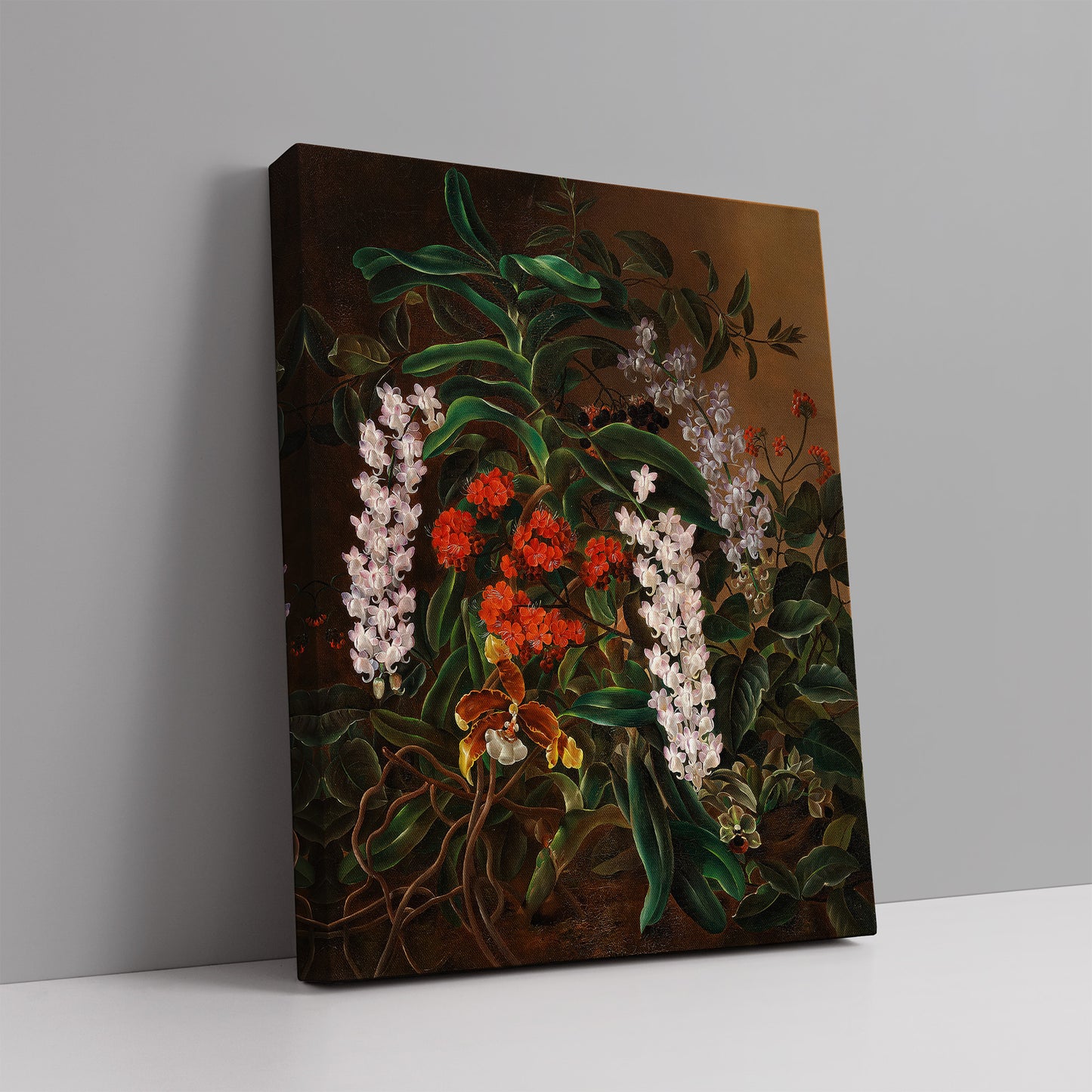 Still life with orchids and other flowers (1834–1892) – Otto Diderich Ottesen - Printed Masterpieces