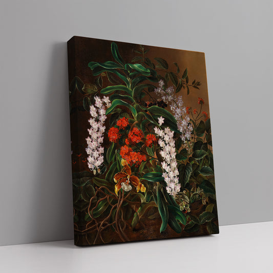 Still life with orchids and other flowers (1834–1892) – Otto Diderich Ottesen