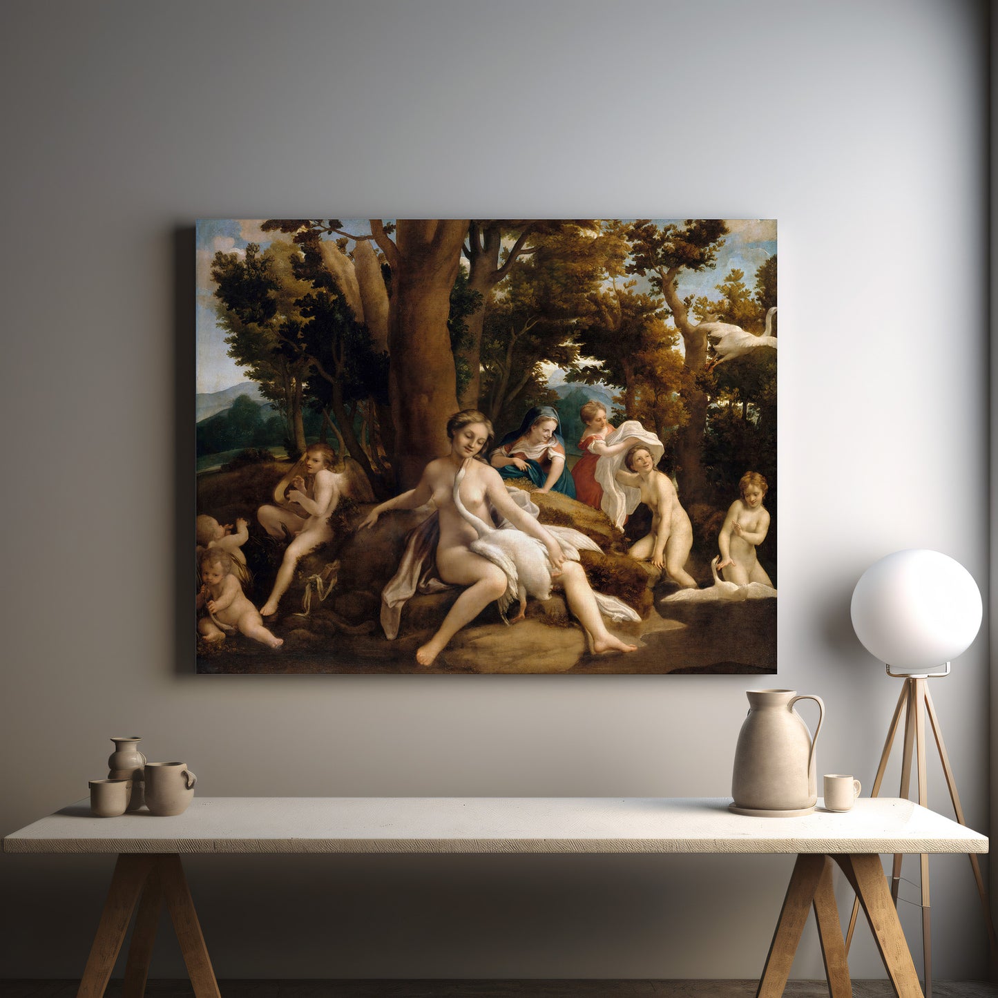 Leda and the Swan – Antonio da Correggio, Classic Art Reproduction