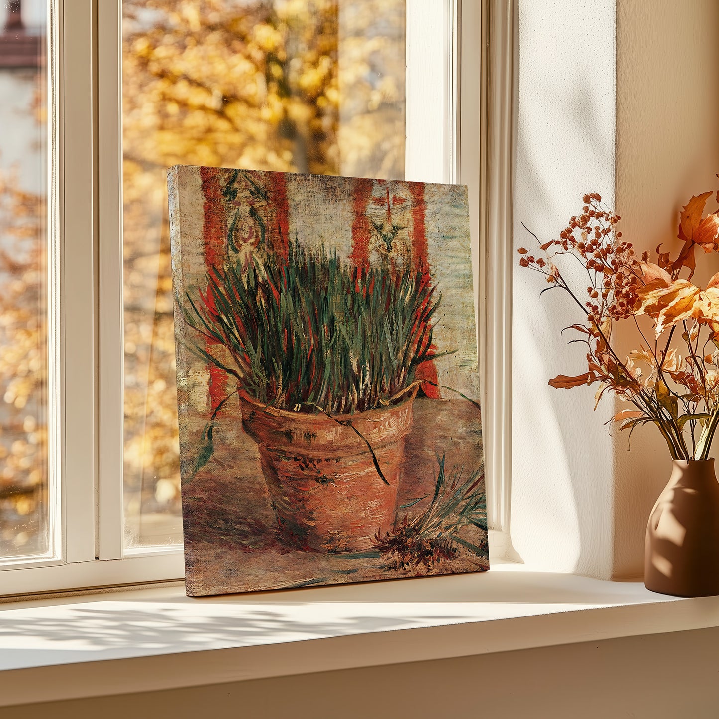 Flowerpot with Garlic Chives – Vincent van Gogh, Classic Art Reproduction