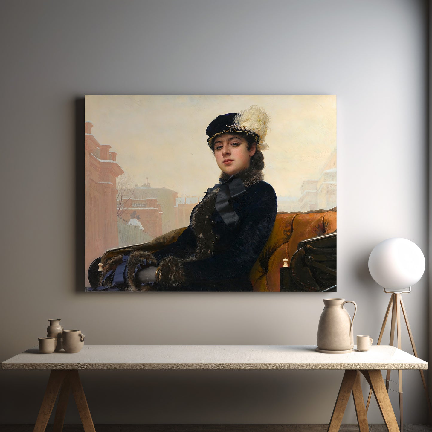 An Unknown Lady – Ivan Kramskoy, Classic Art Reproduction