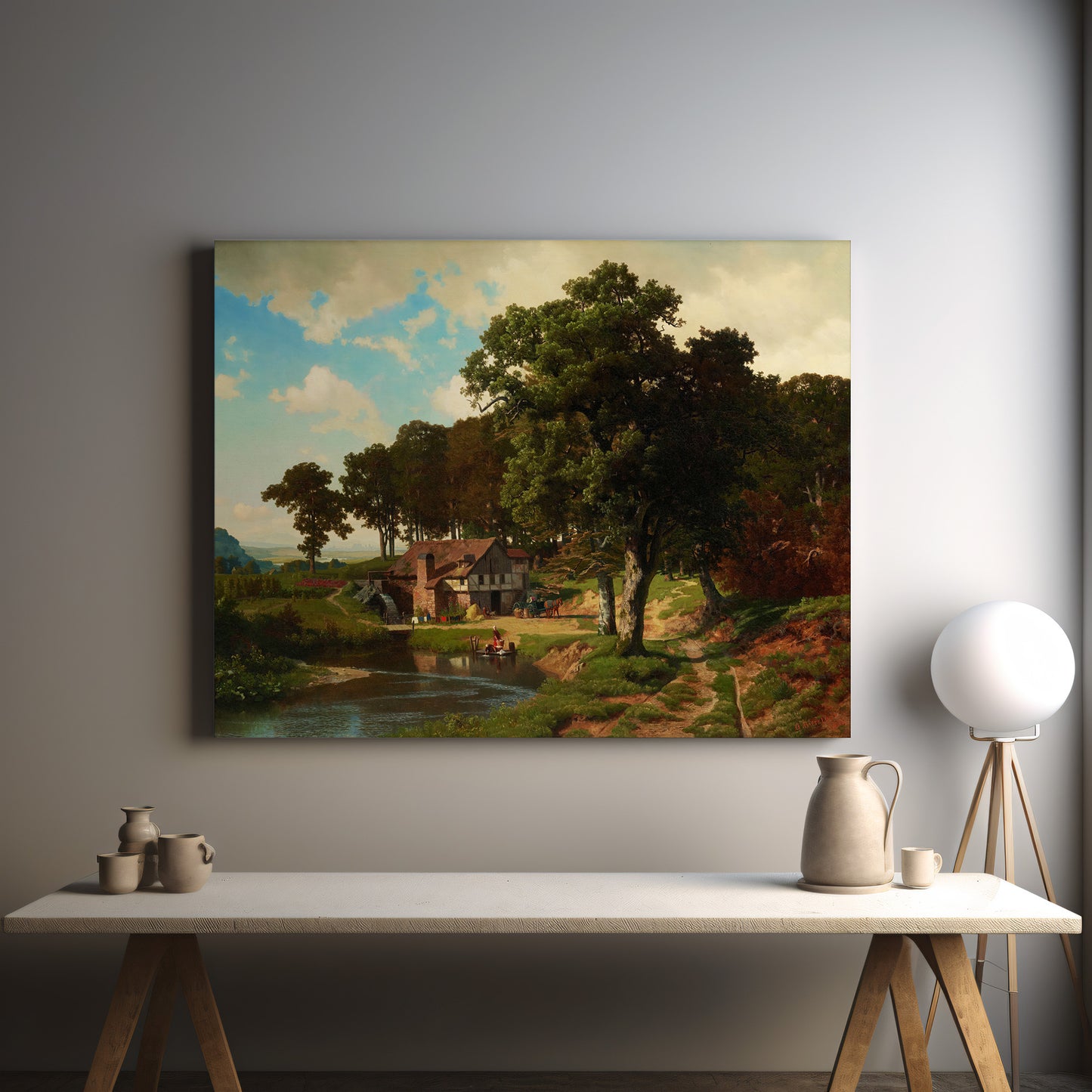 A Rustic Mill – Albert Bierstadt, Classic Art Reproduction