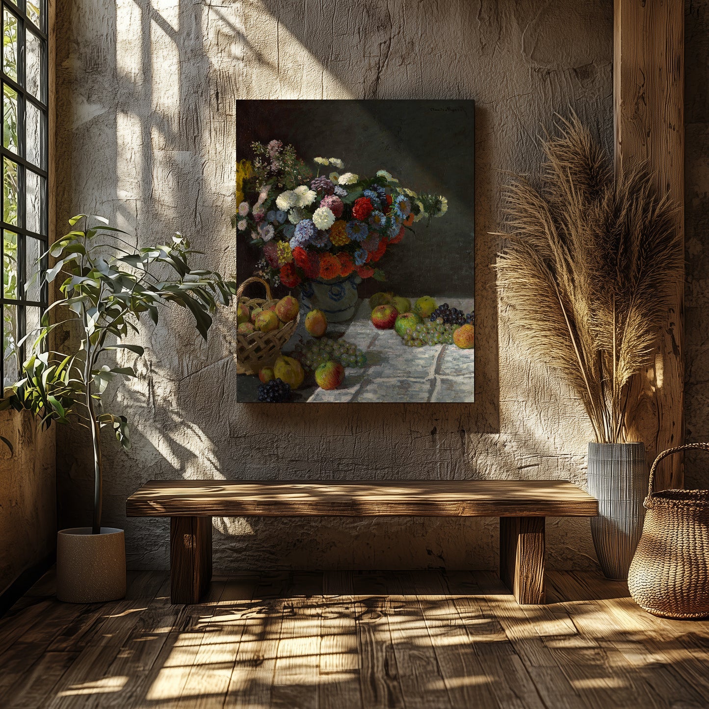 Still Life with Flowers and Fruit – Claude Monet, Classic Art Reproduction