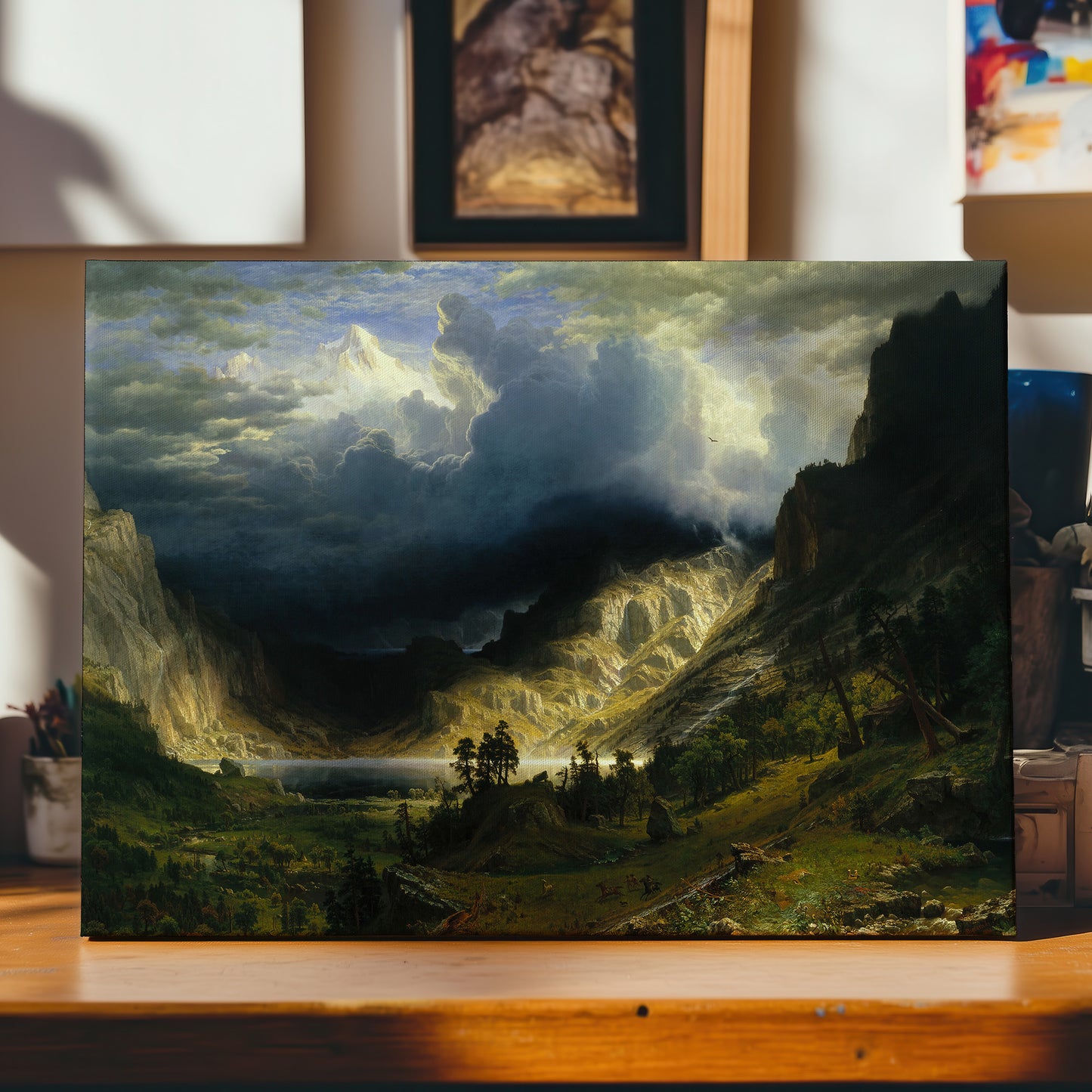 A Storm in the Rocky Mountains – Albert Bierstadt, Classic Art Reproduction