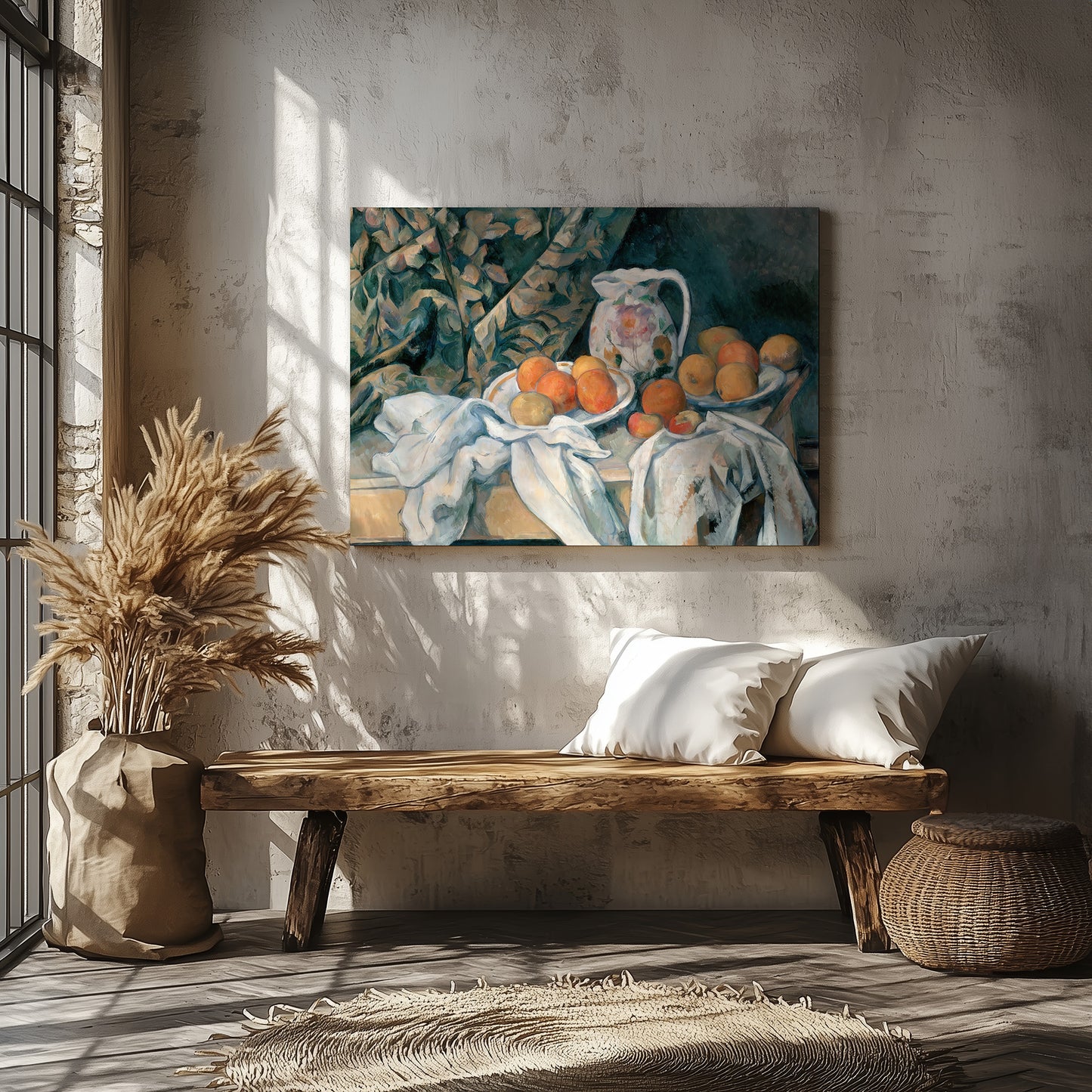 Still Life with a Curtain – Paul Cézanne, Classic Art Reproduction