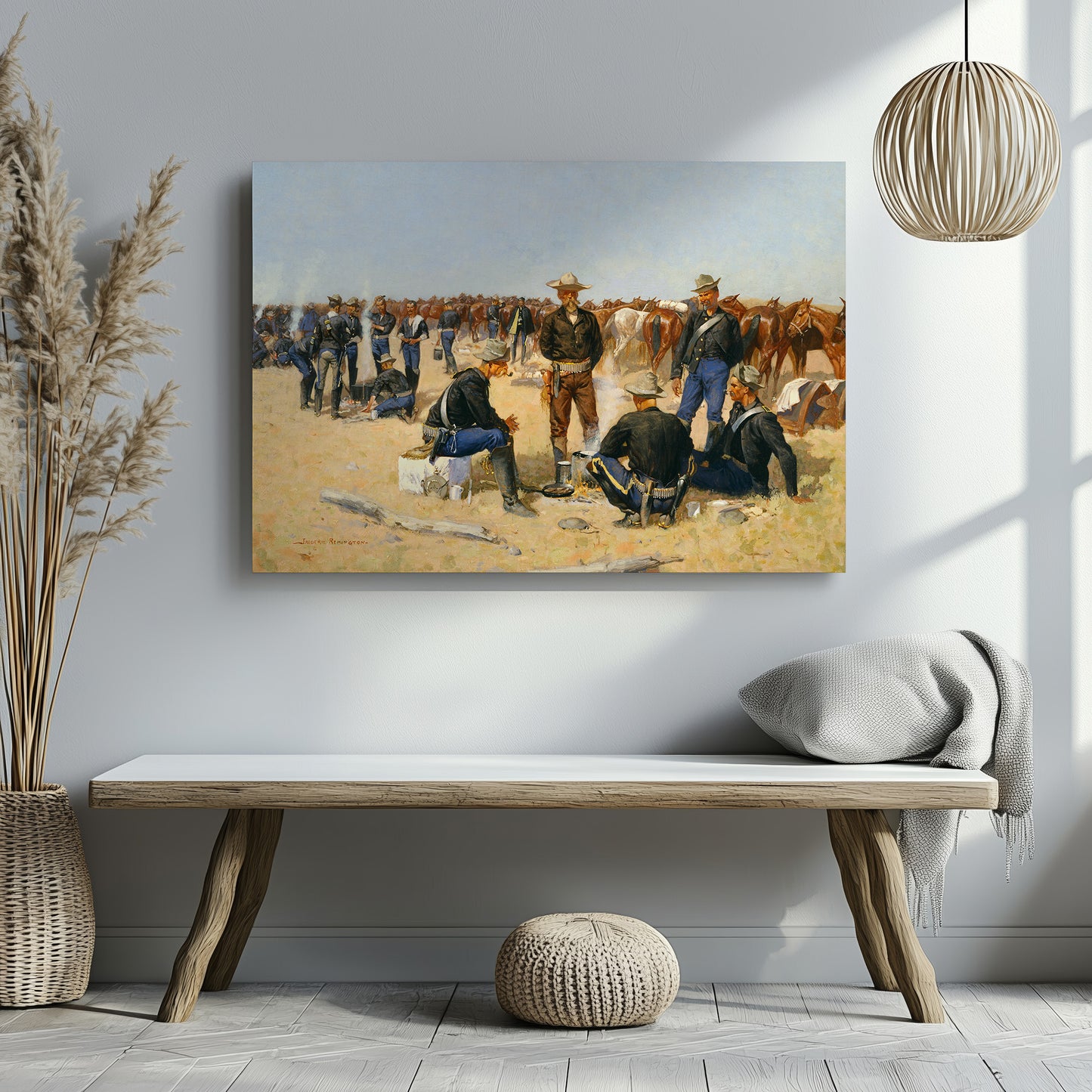 A Cavalryman's Breakfast (1892) – Frederic Remington - Printed Masterpieces