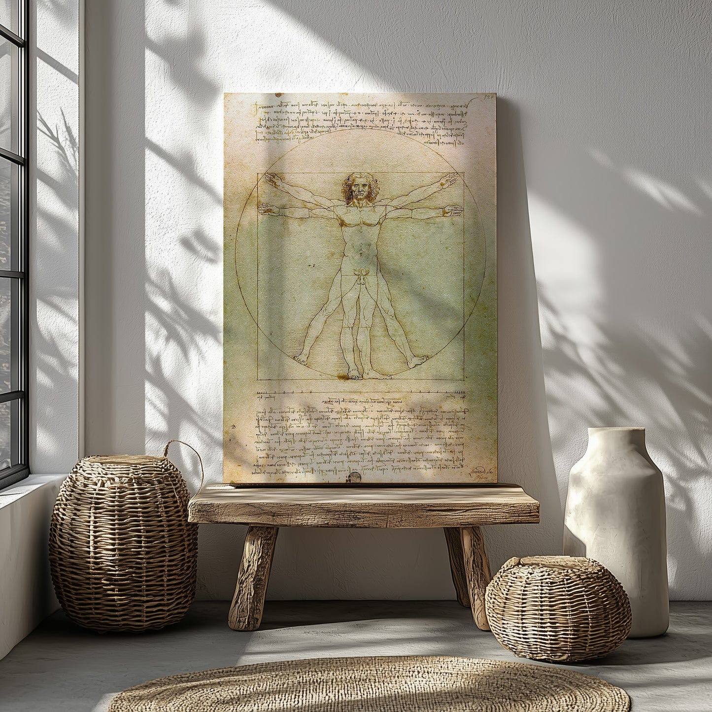 Vitruvian Man – Leonardo da Vinci, Classic Art Reproduction