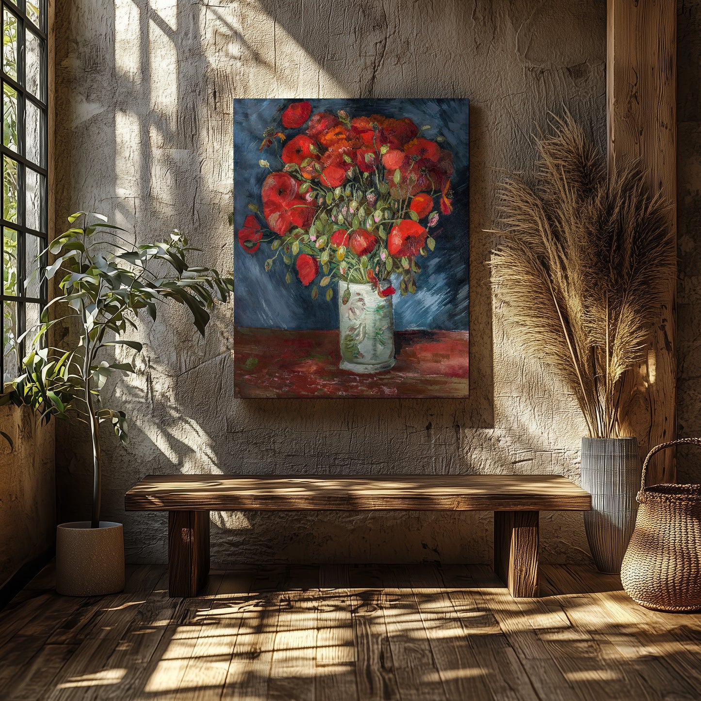 Vase with Poppies – Vincent van Gogh, Classic Art Reproduction