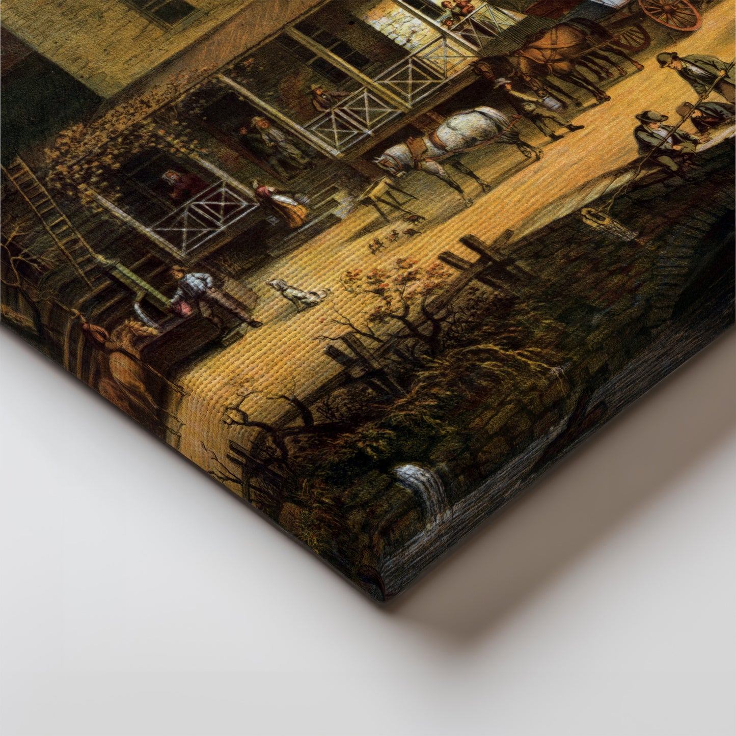 The Inn on the Roadside, American Scenery (1872) – Edward Sachse - Printed Masterpieces