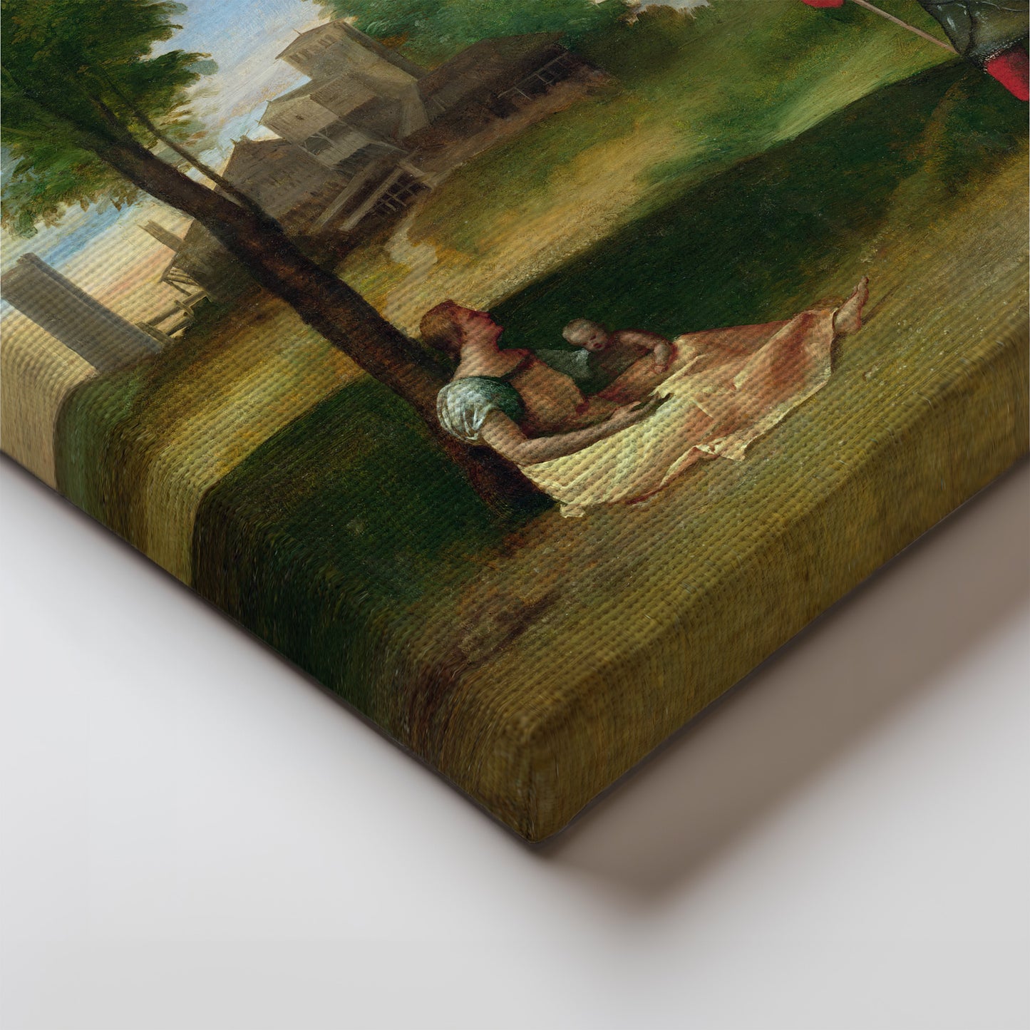 An Idyll: A Mother and a Halberdier in a Wooded Landscape – Titian, Classic Art Reproduction