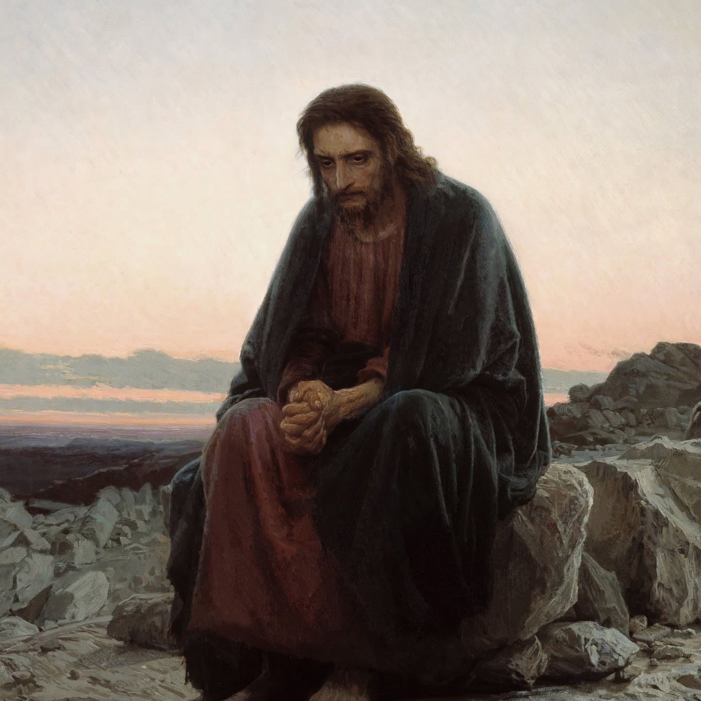 Christ in the Desert – Ivan Kramskoy, Classic Art Reproduction
