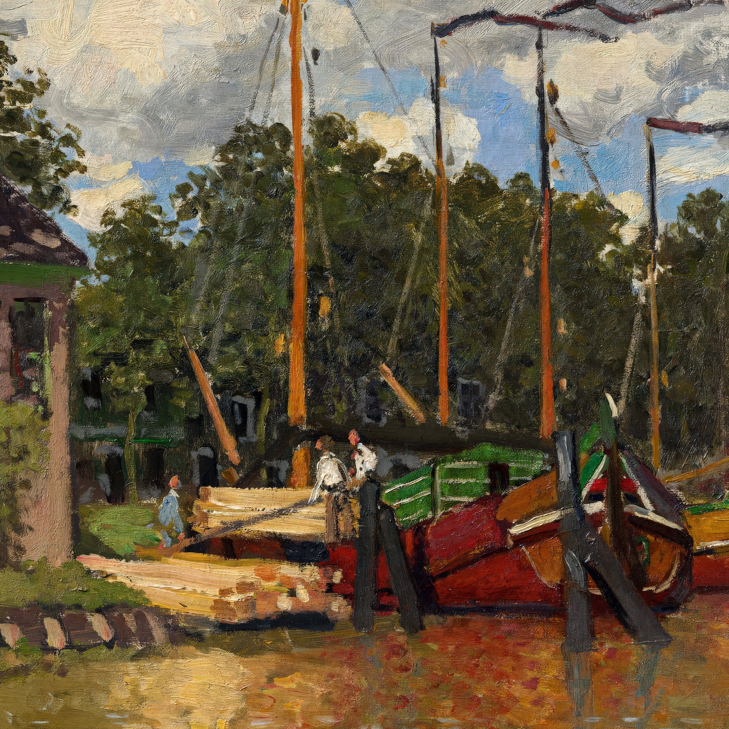 Boats at Zaandam – Claude Monet, Classic Art Reproduction