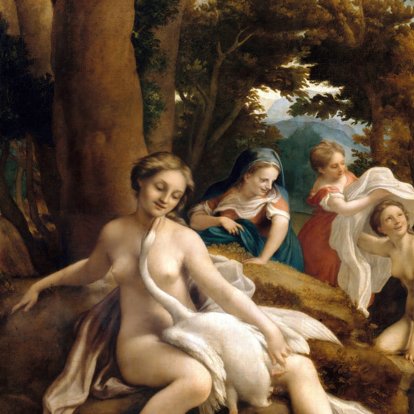 Leda and the Swan – Antonio da Correggio, Classic Art Reproduction