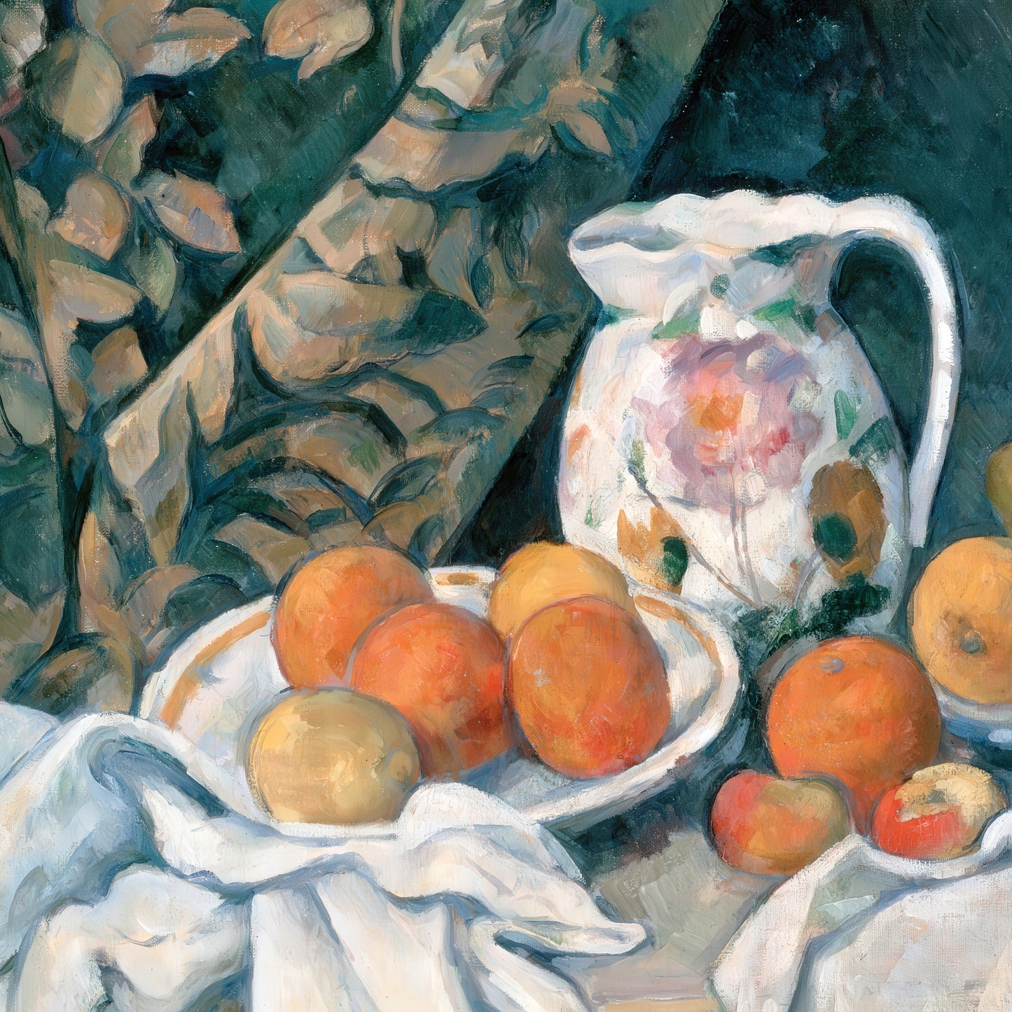 Still Life with a Curtain – Paul Cézanne, Classic Art Reproduction