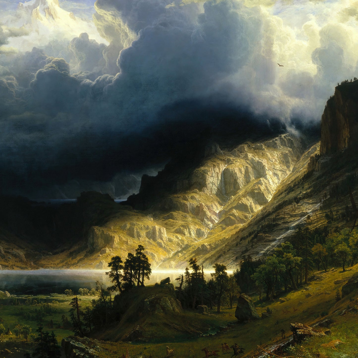 A Storm in the Rocky Mountains – Albert Bierstadt, Classic Art Reproduction