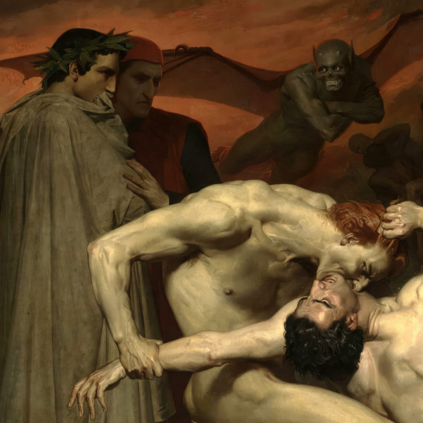 Dante and Virgil in Hell – William-Adolphe Bouguereau, Classic Art Reproduction