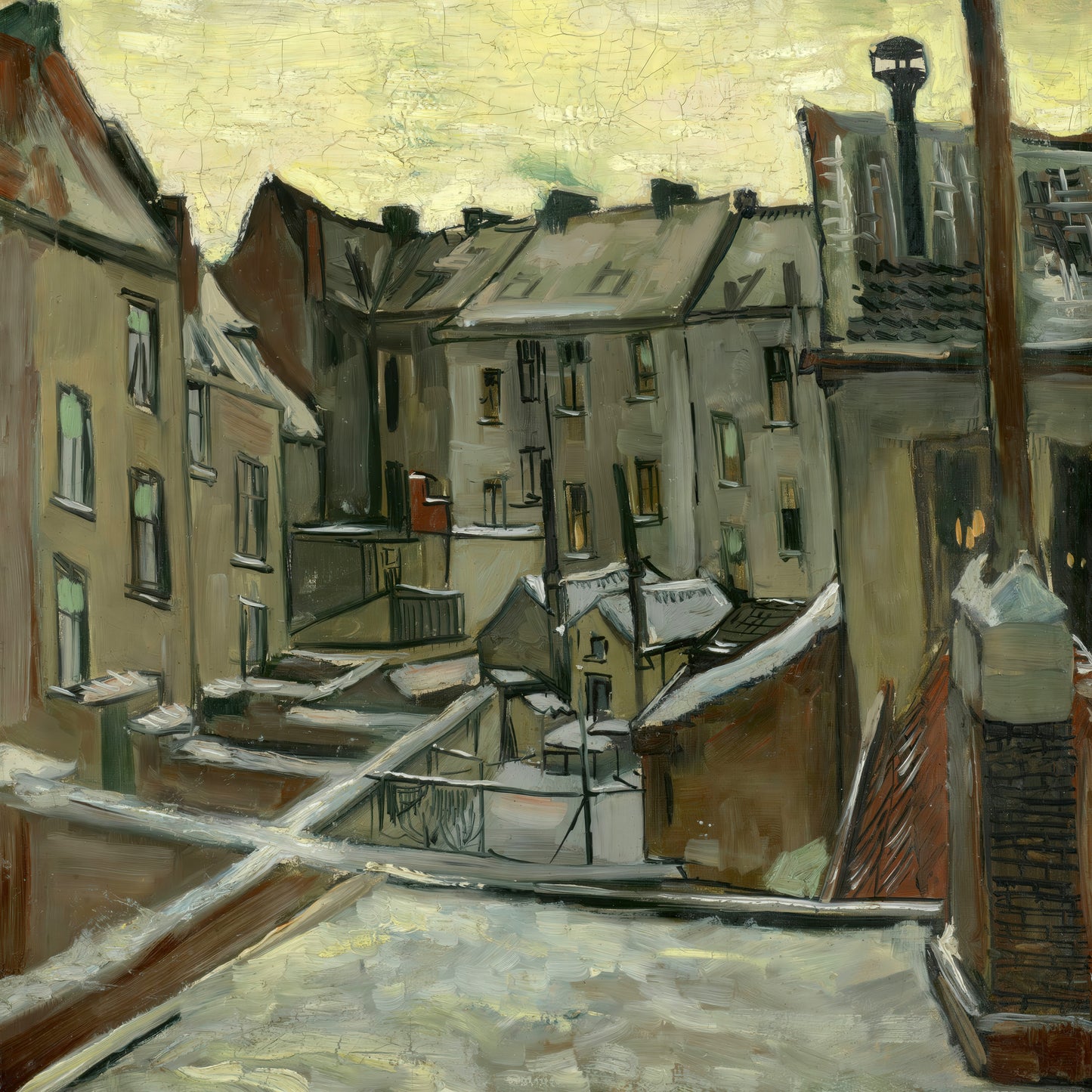 Houses Seen from the Back – Vincent van Gogh, Classic Art Reproduction