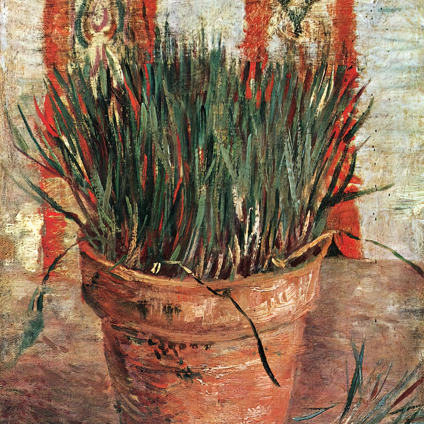 Flowerpot with Garlic Chives – Vincent van Gogh, Classic Art Reproduction