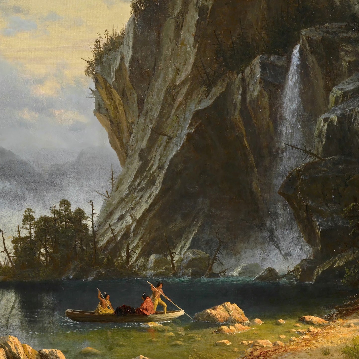 Indians Spear Fishing – Albert Bierstadt, Classic Art Reproduction