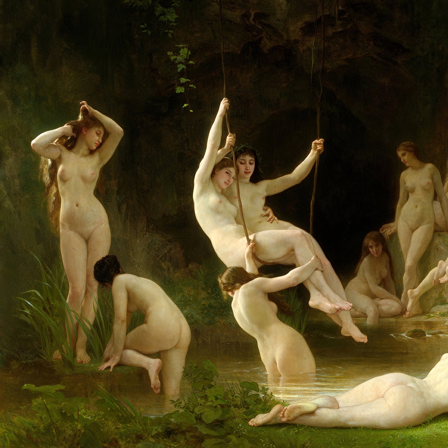 The Nymphaeum – William-Adolphe Bouguereau, Classic Art Reproduction
