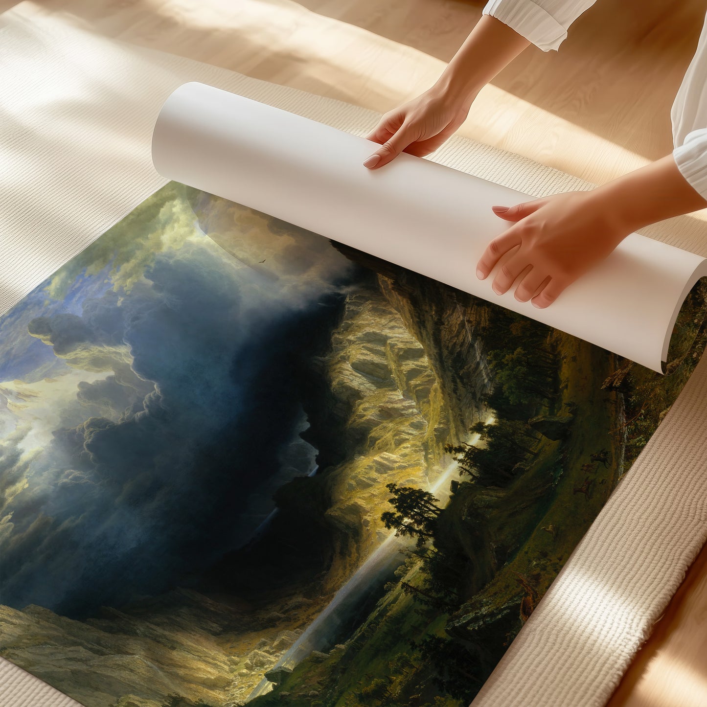 A Storm in the Rocky Mountains – Albert Bierstadt, Classic Art Reproduction