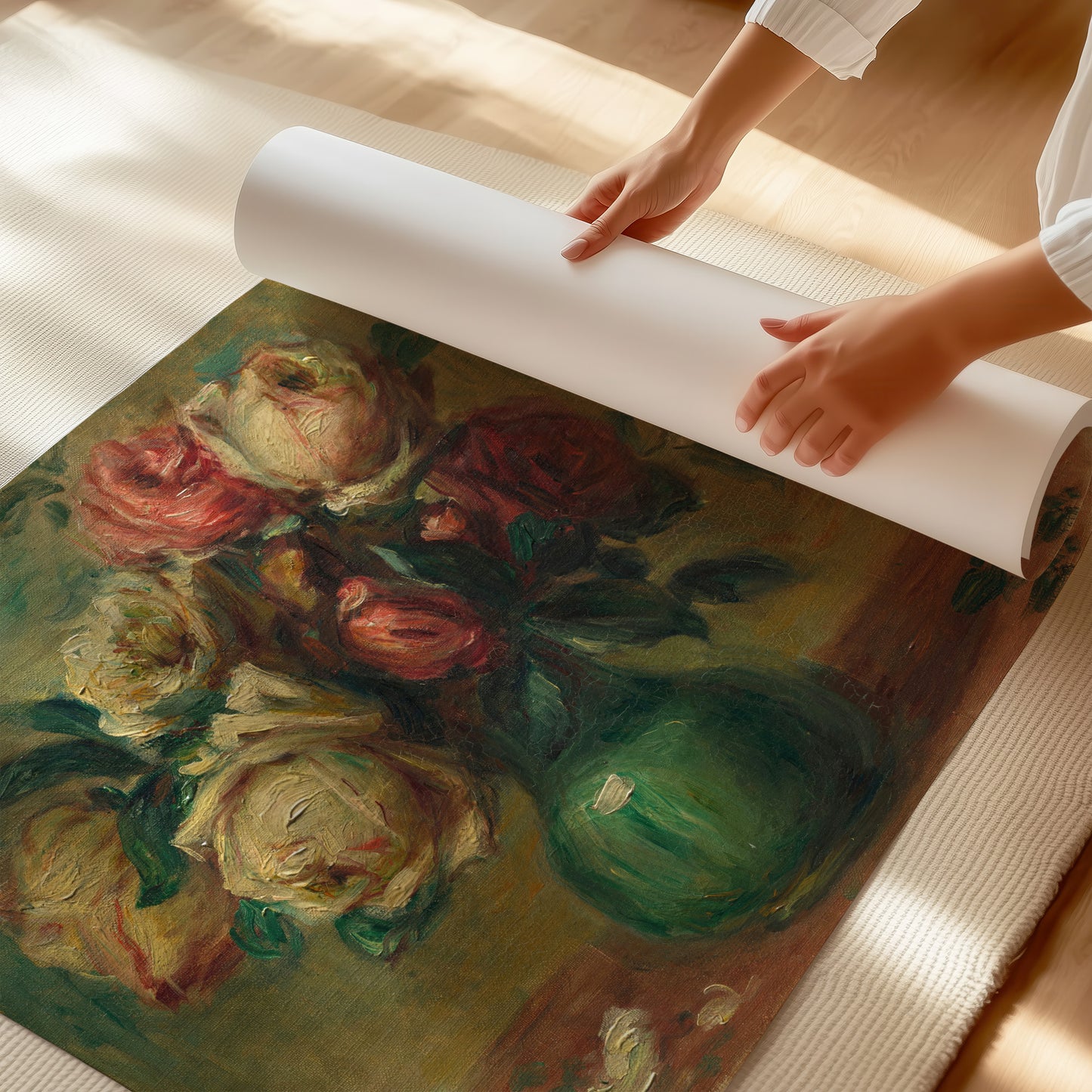 Roses in a Vase (1890) – Pierre-Auguste Renoir