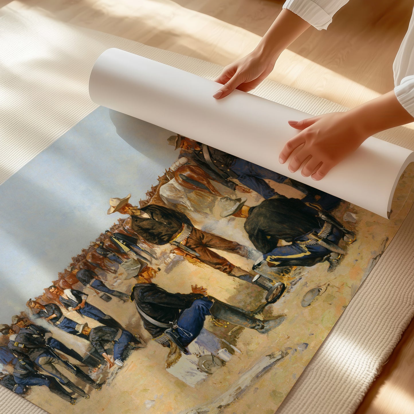 A Cavalryman's Breakfast (1892) – Frederic Remington - Printed Masterpieces