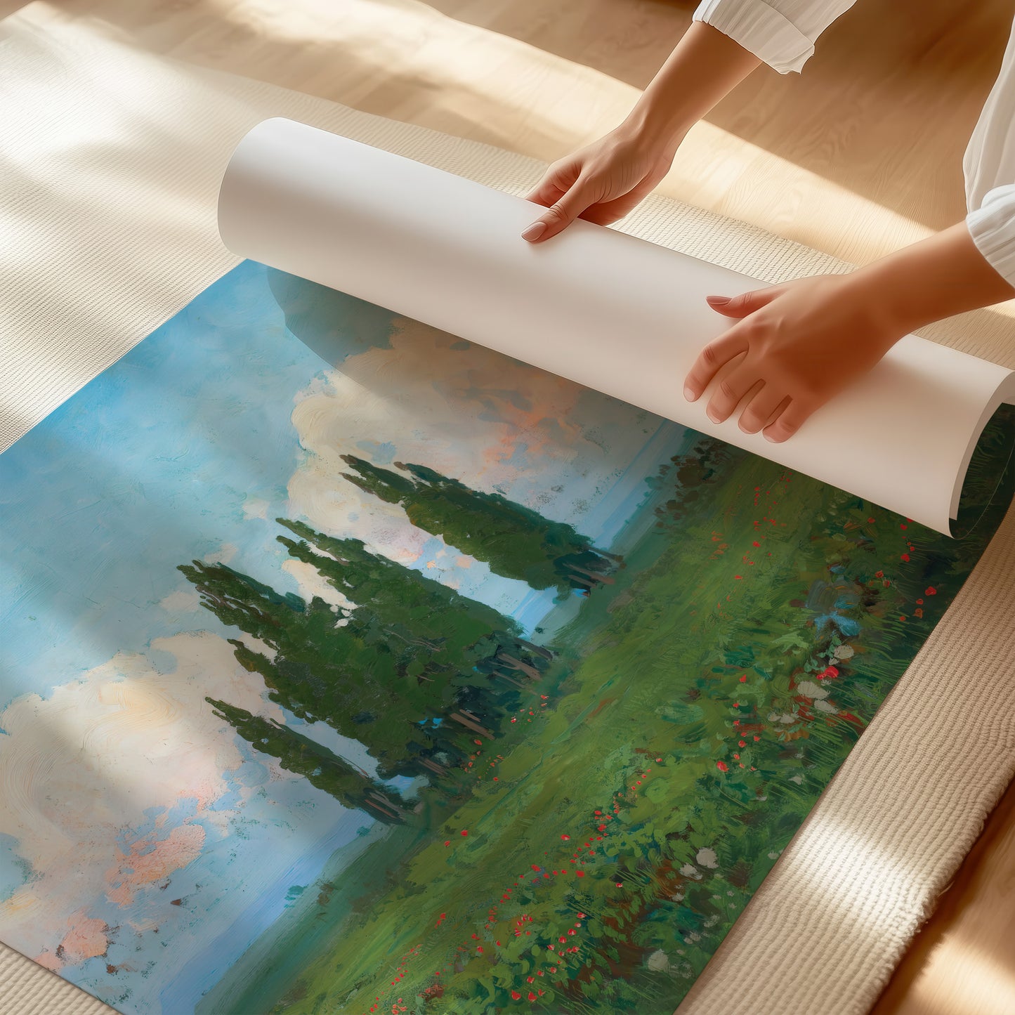 Landscape with cypresses (1900) – Iwan Trusz - Printed Masterpieces