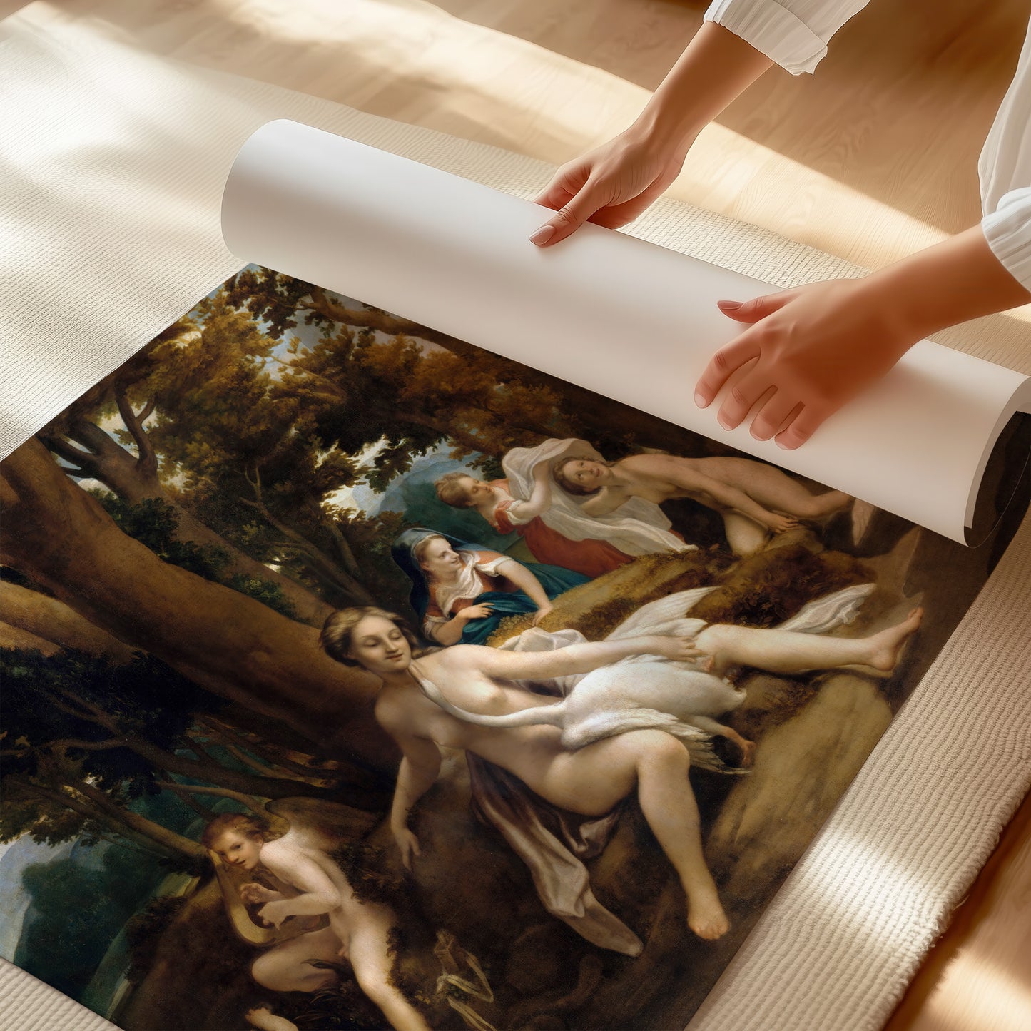 Leda and the Swan – Antonio da Correggio, Classic Art Reproduction