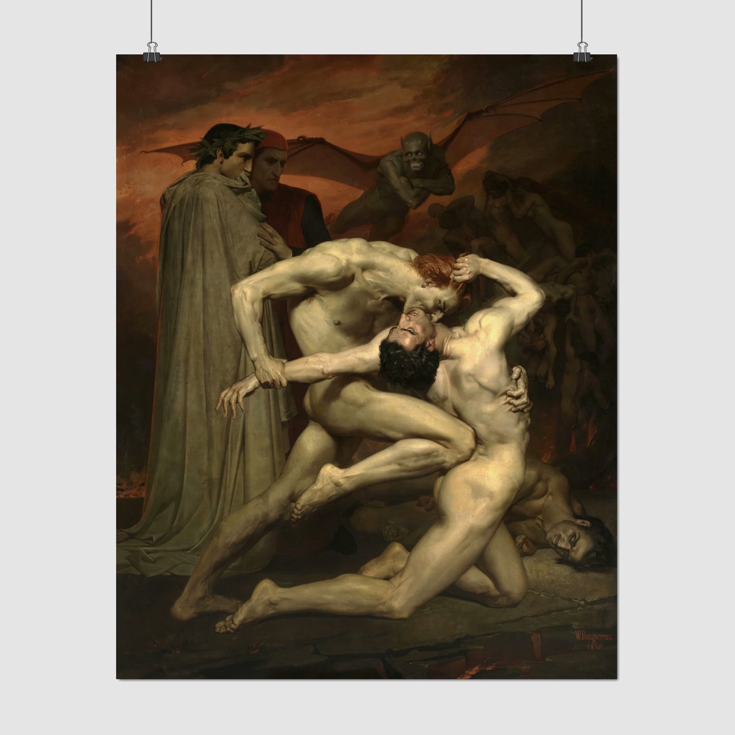 Dante and Virgil in Hell – William-Adolphe Bouguereau, Classic Art Reproduction