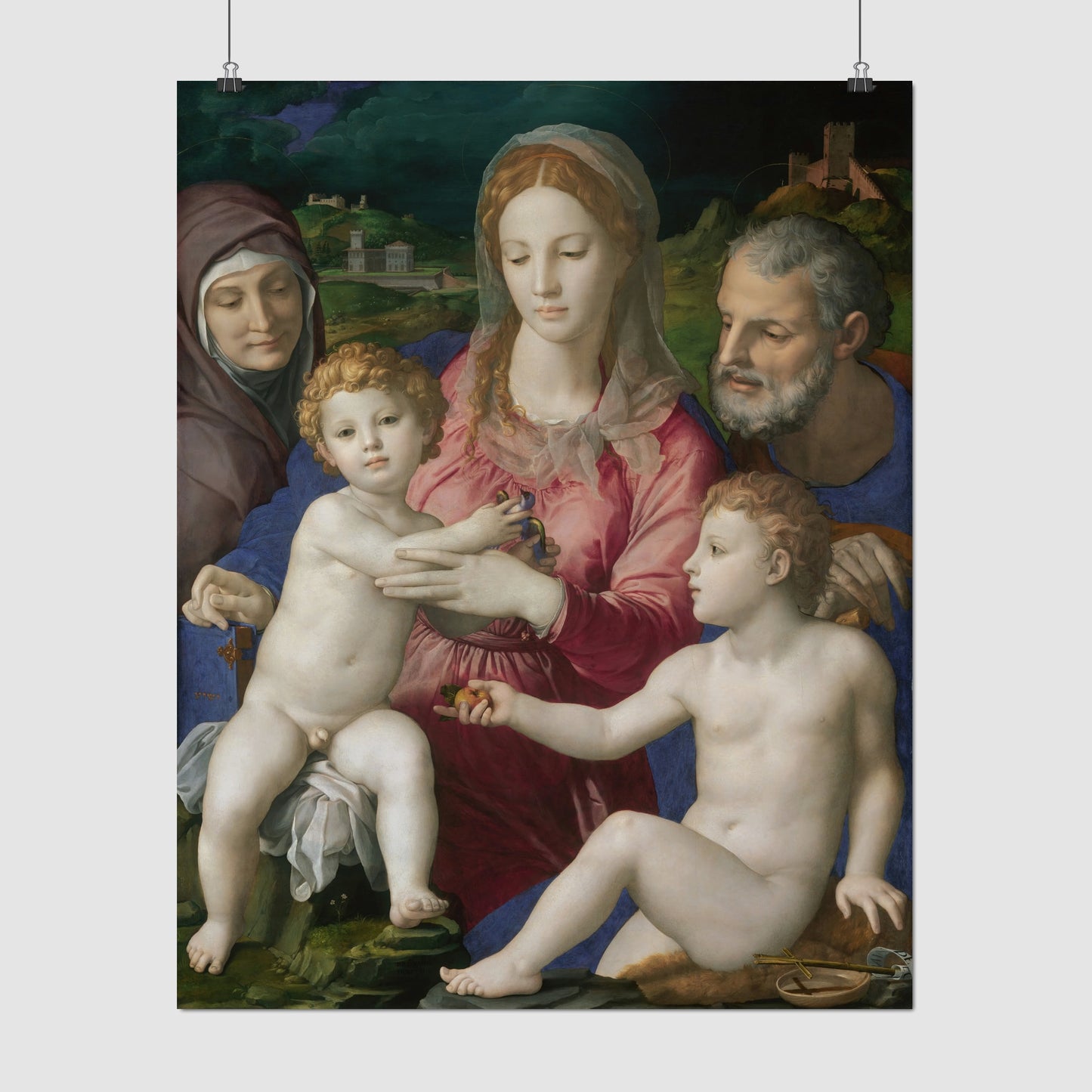 Holy Family with St. Anne and the Infant St. John – Bronzino, Classic Art Reproduction
