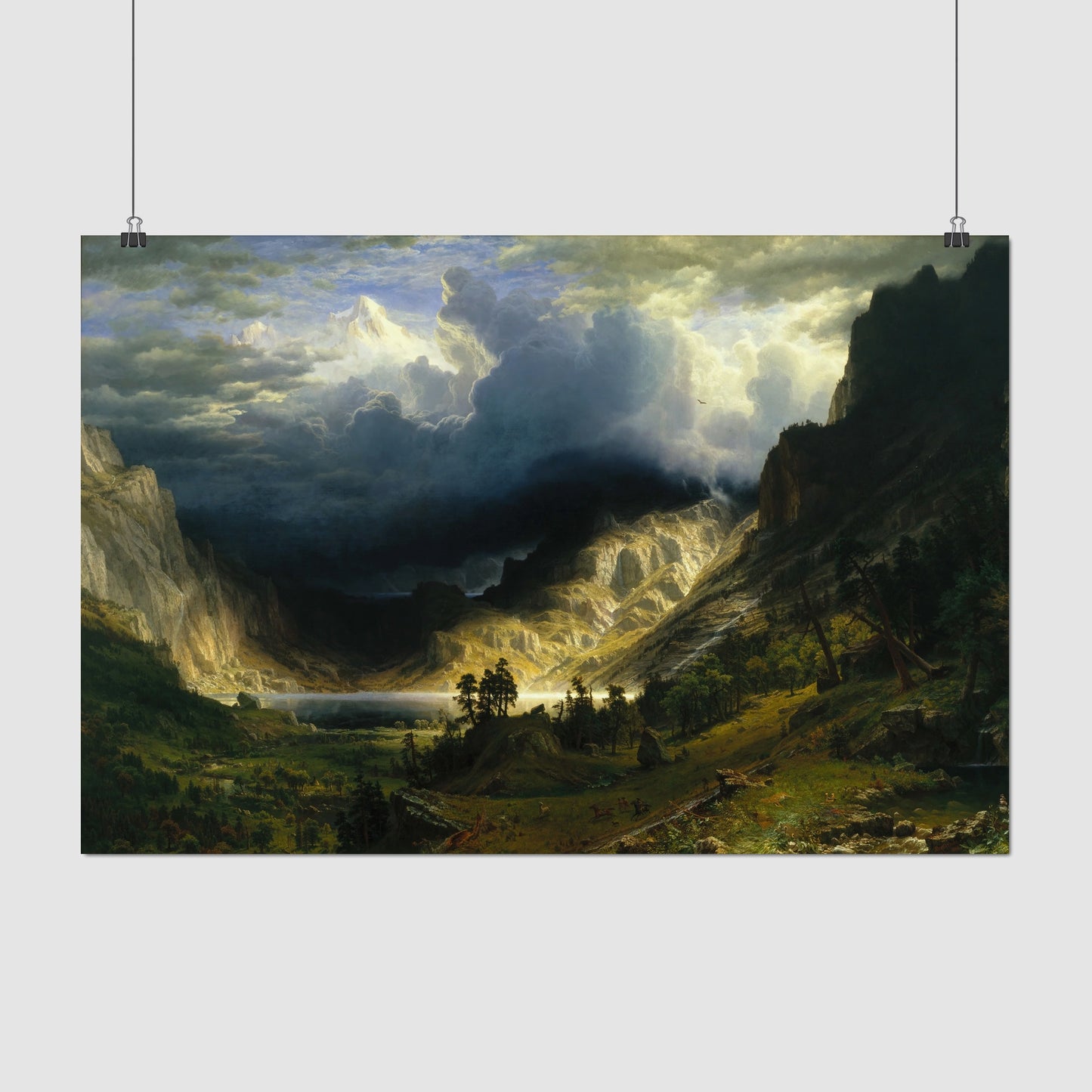 A Storm in the Rocky Mountains – Albert Bierstadt, Classic Art Reproduction