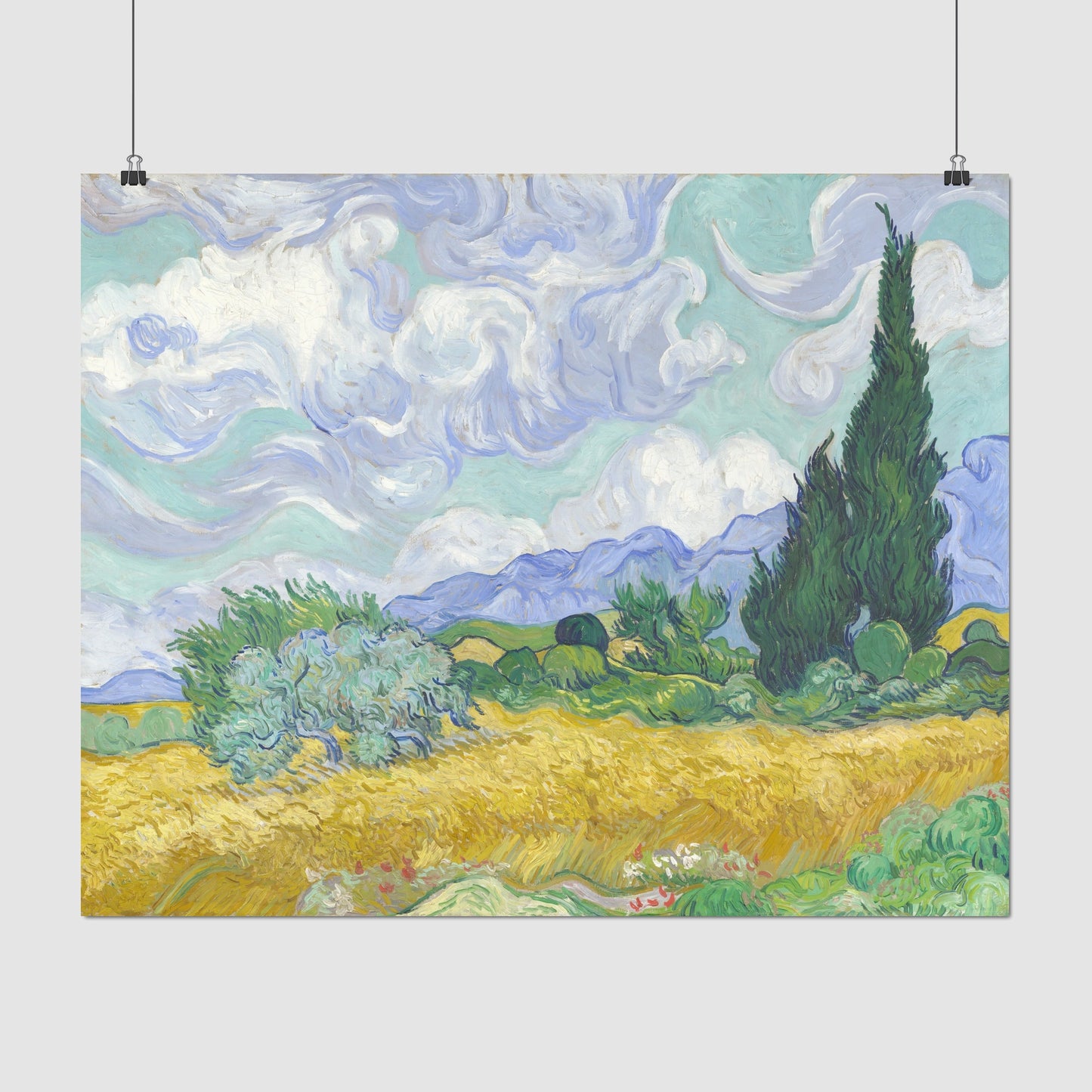 Wheatfield with Cypresses – Vincent van Gogh, Classic Art Reproduction
