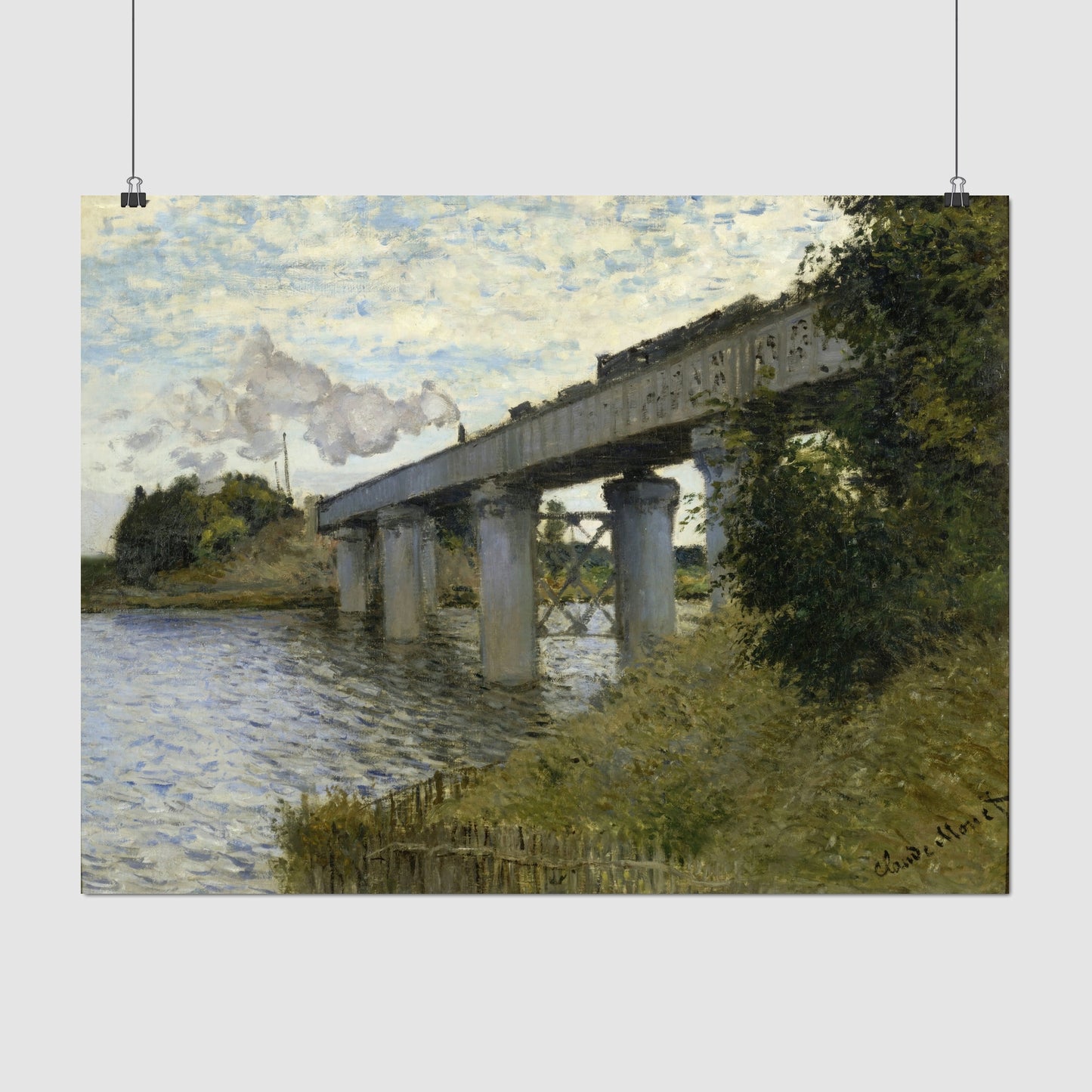 The Railroad bridge in Argenteuil (1873–1874) – Claude Monet - Printed Masterpieces