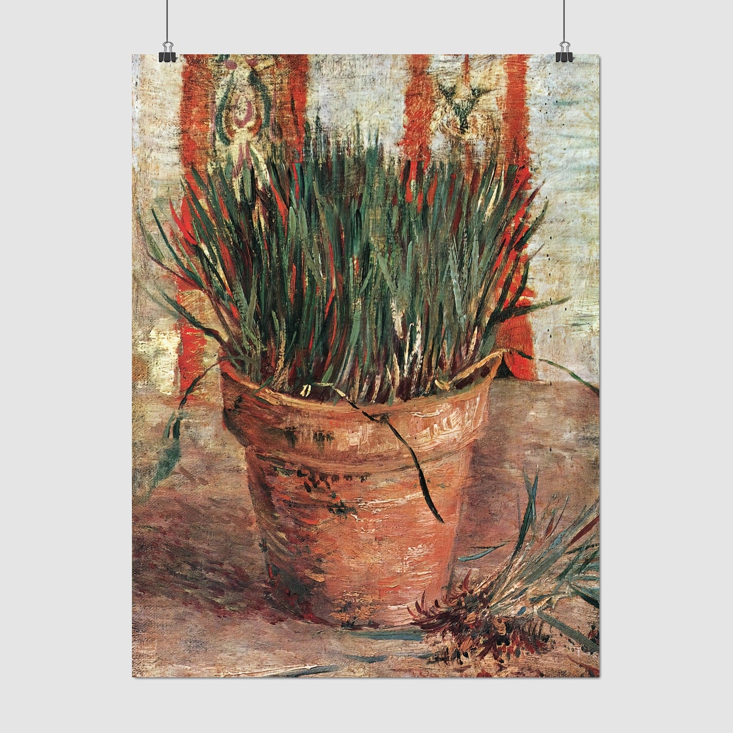 Flowerpot with Garlic Chives – Vincent van Gogh, Classic Art Reproduction