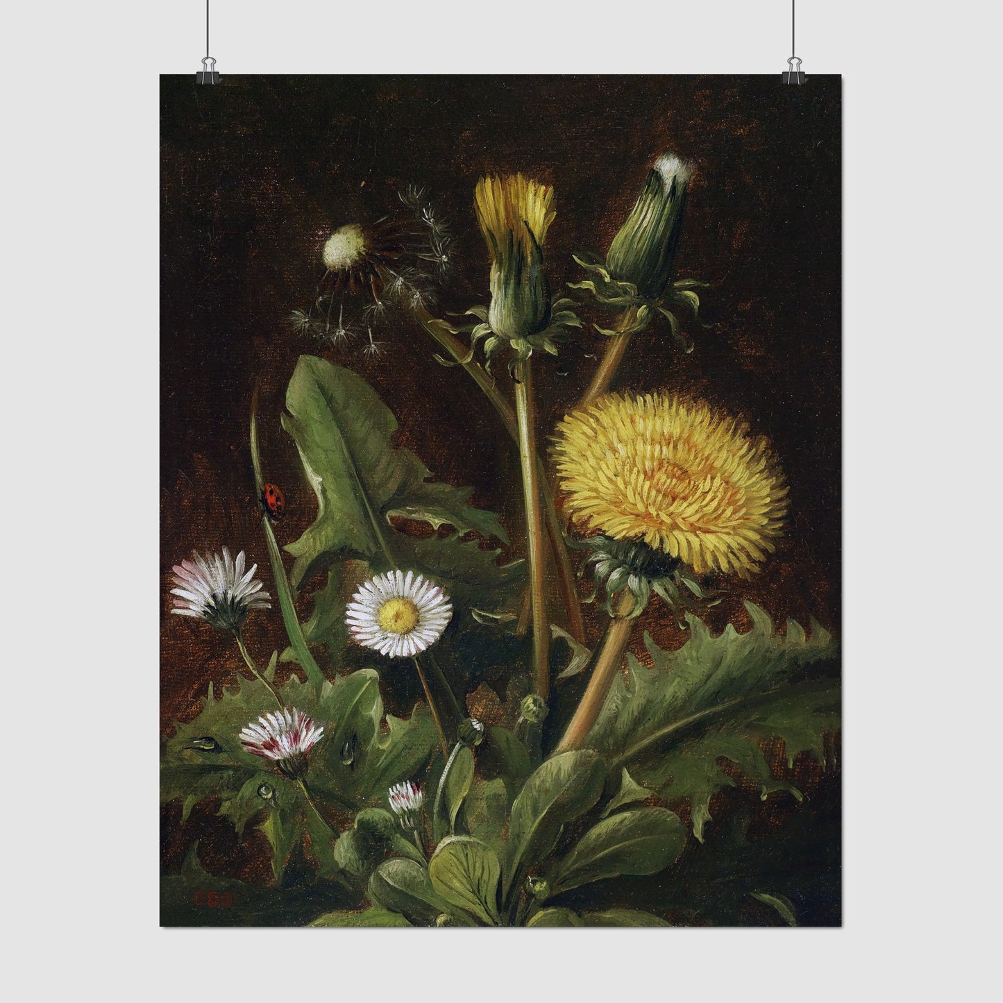 Still Life with Dandelions (19th century) – Otto Diderich Ottesen - Printed Masterpieces
