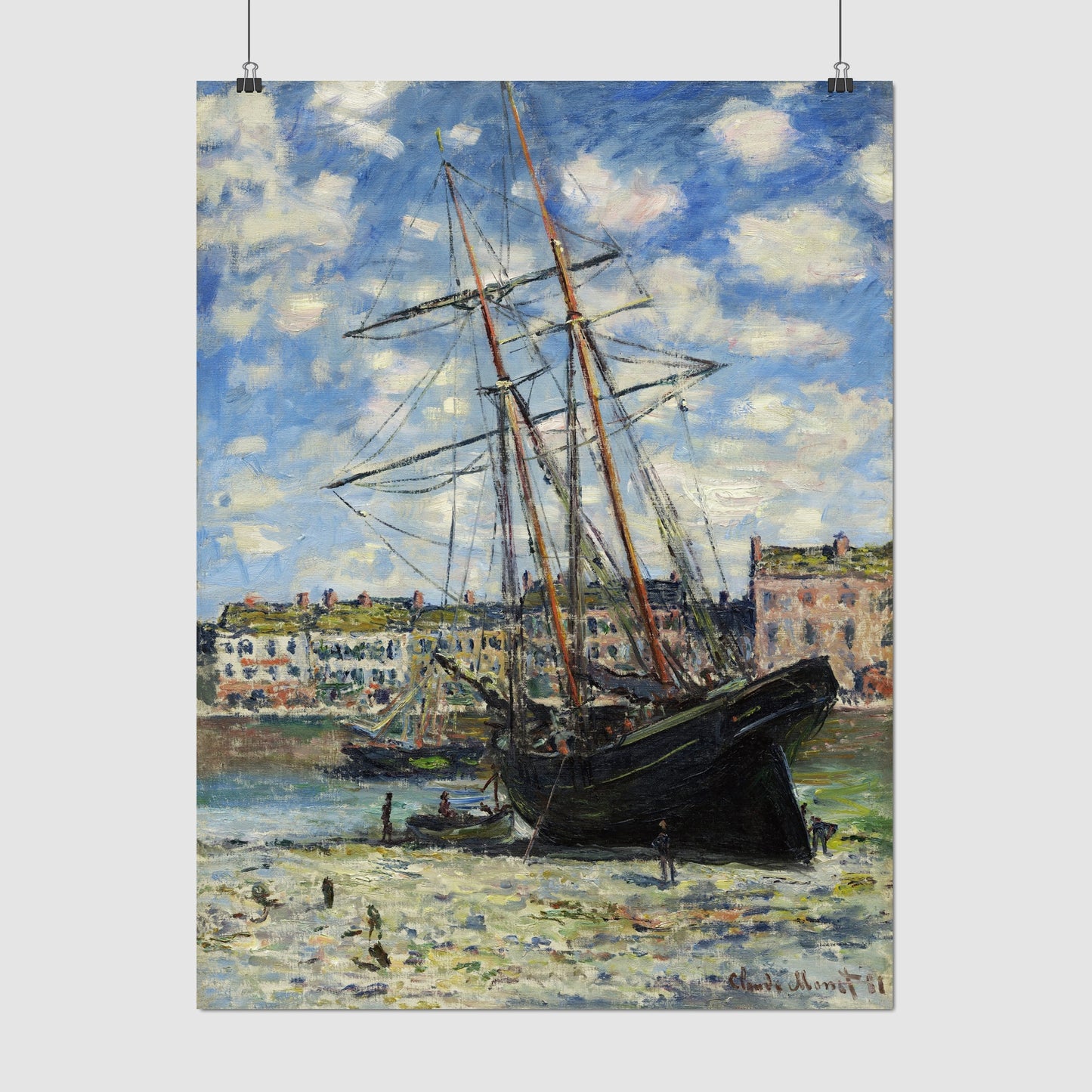 Boat Lying at Low Tide (1881) – Claude Monet - Printed Masterpieces
