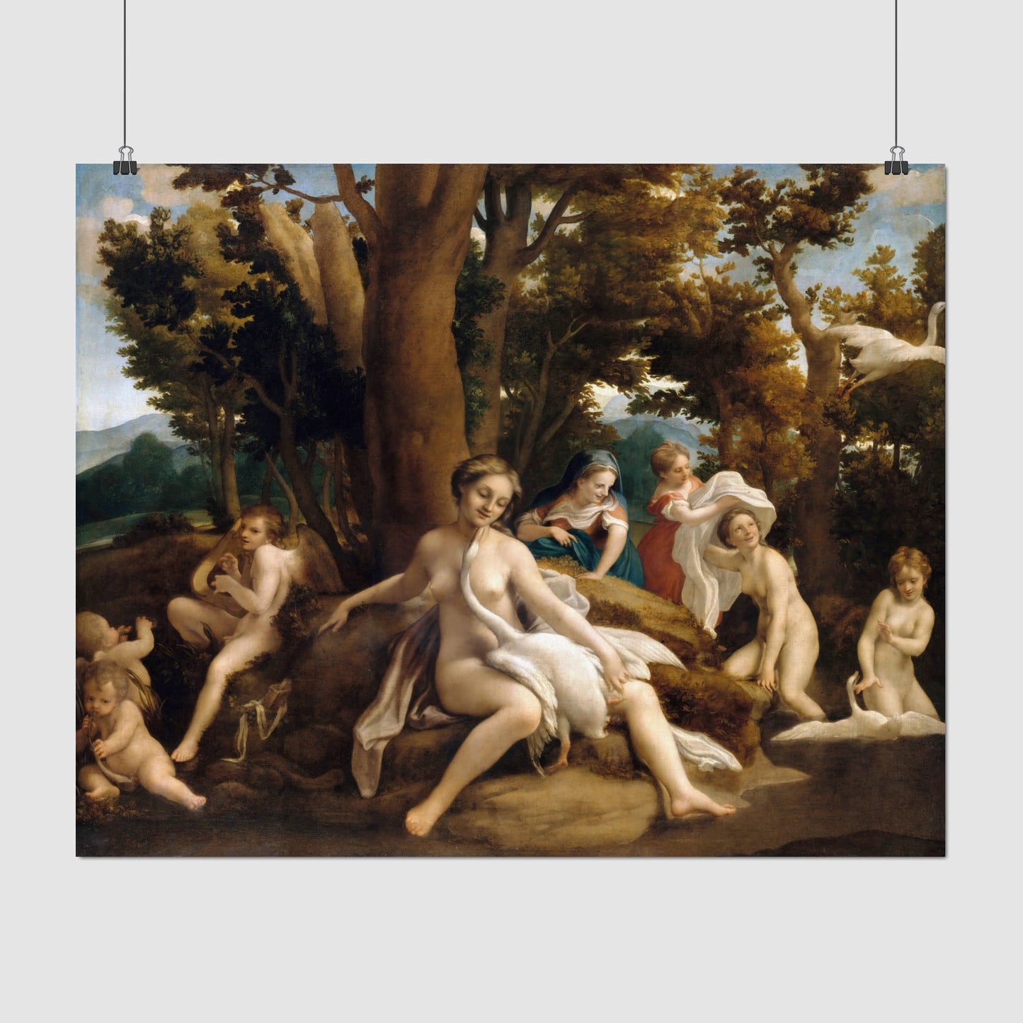 Leda and the Swan – Antonio da Correggio, Classic Art Reproduction