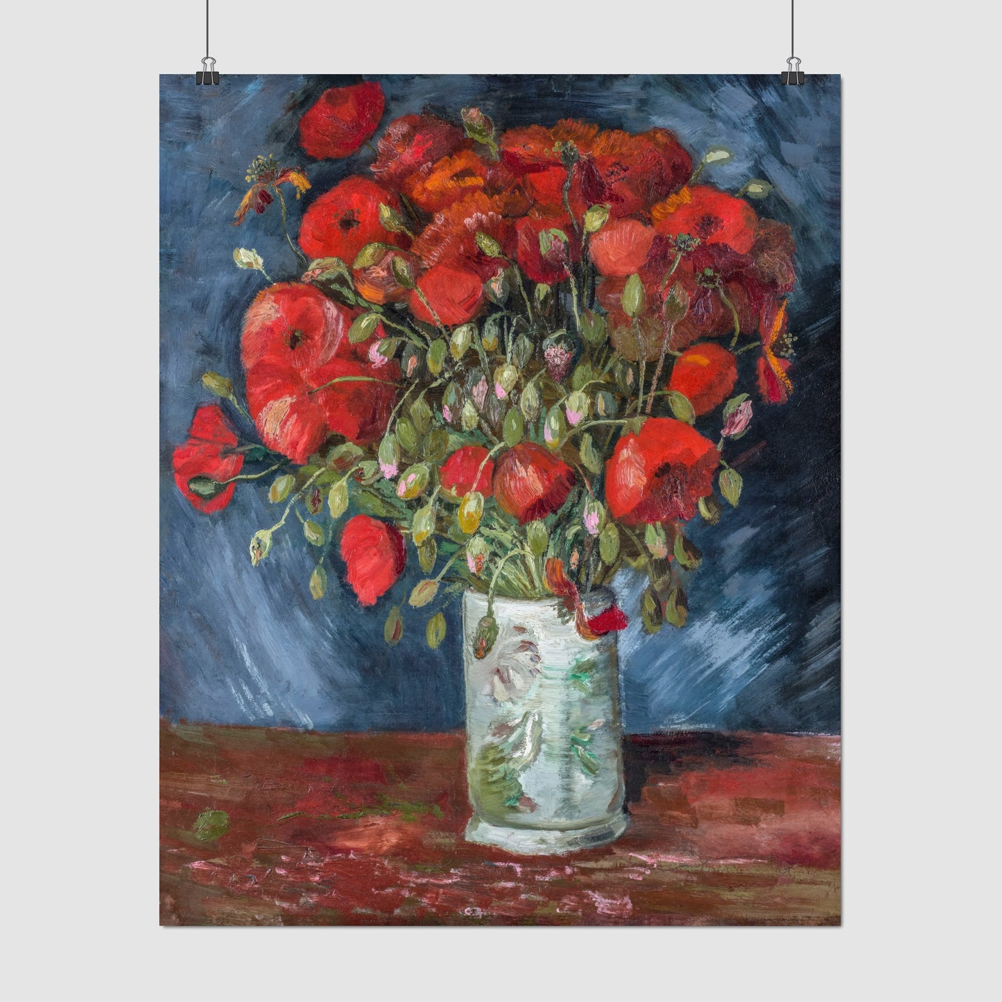 Vase with Poppies (1886) – Vincent van Gogh - Printed Masterpieces