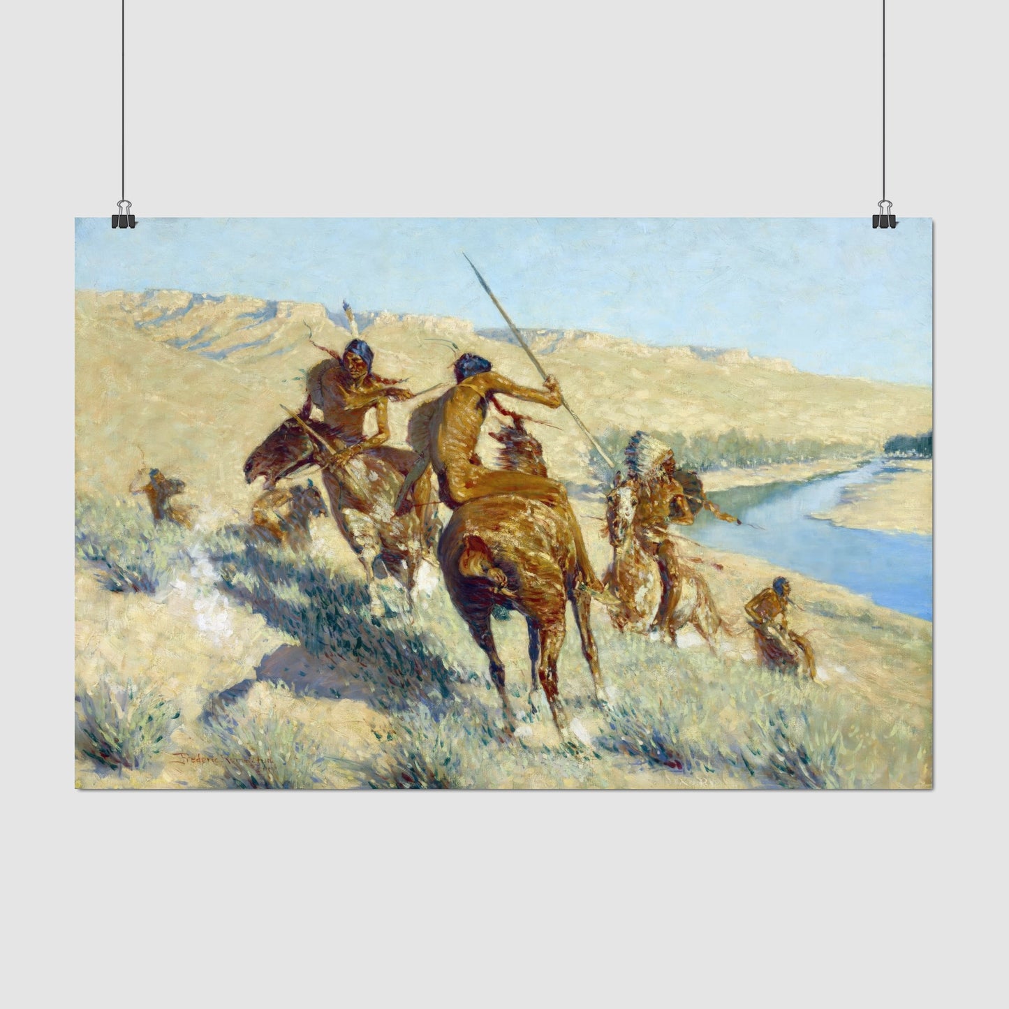 Episode of the Buffalo Gun – Frederic Remington, Classic Art Reproduction