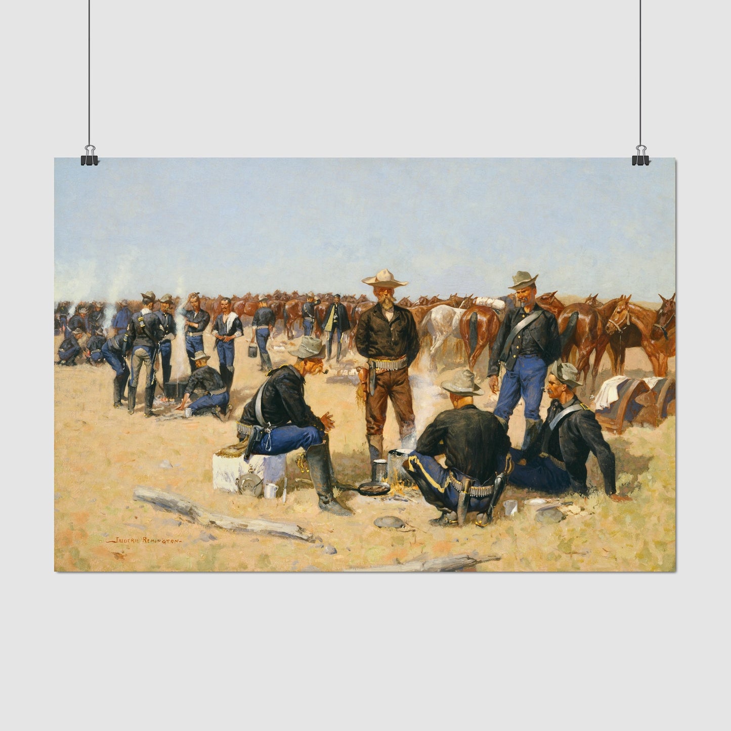 A Cavalryman's Breakfast (1892) – Frederic Remington - Printed Masterpieces