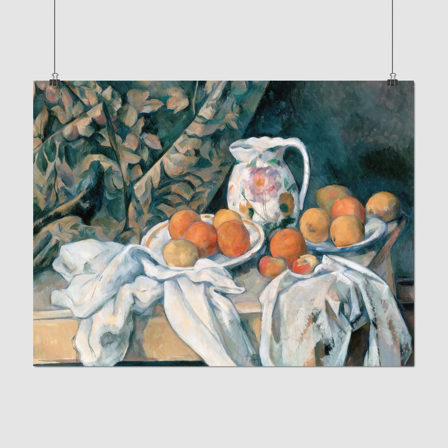 Still Life with a Curtain – Paul Cézanne, Classic Art Reproduction
