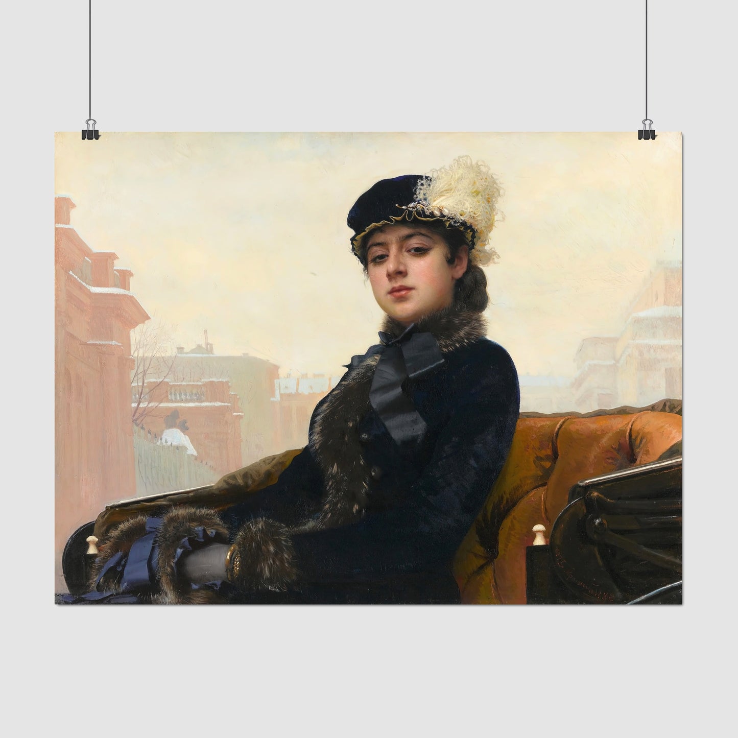 An Unknown Lady – Ivan Kramskoy, Classic Art Reproduction